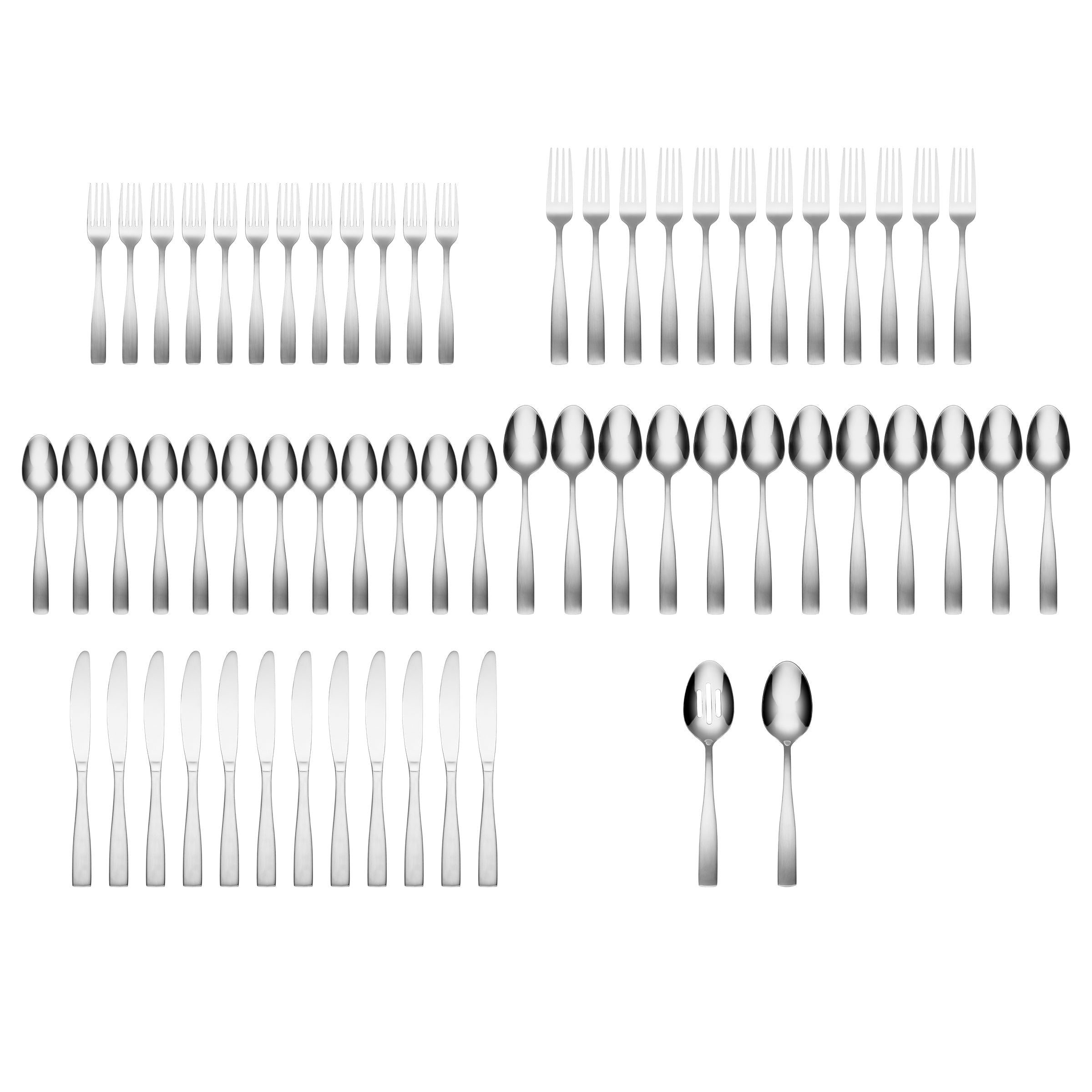 Alternative view of Madison Satin 62 Piece Flatware Set with Wood Tray