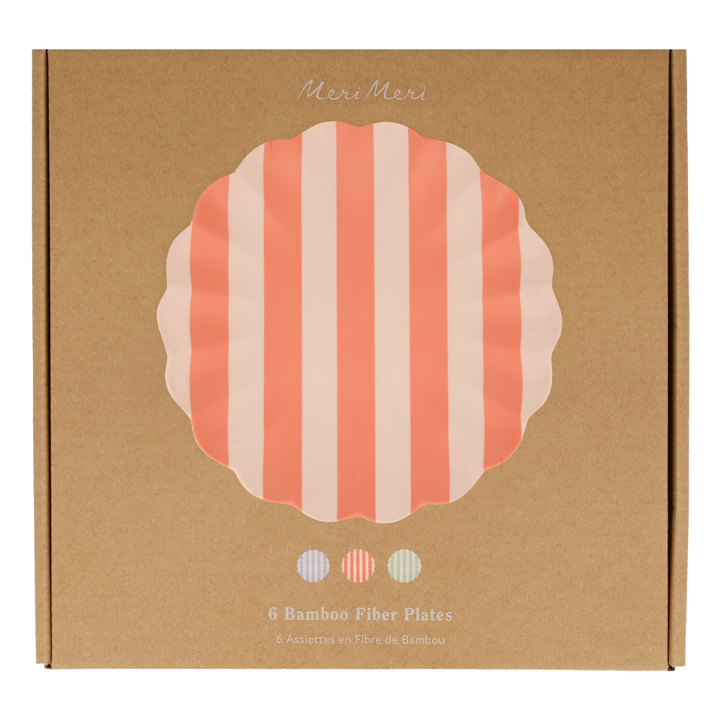 Stripy Reusable Bamboo Large Plates, Set of 6 - Image 7