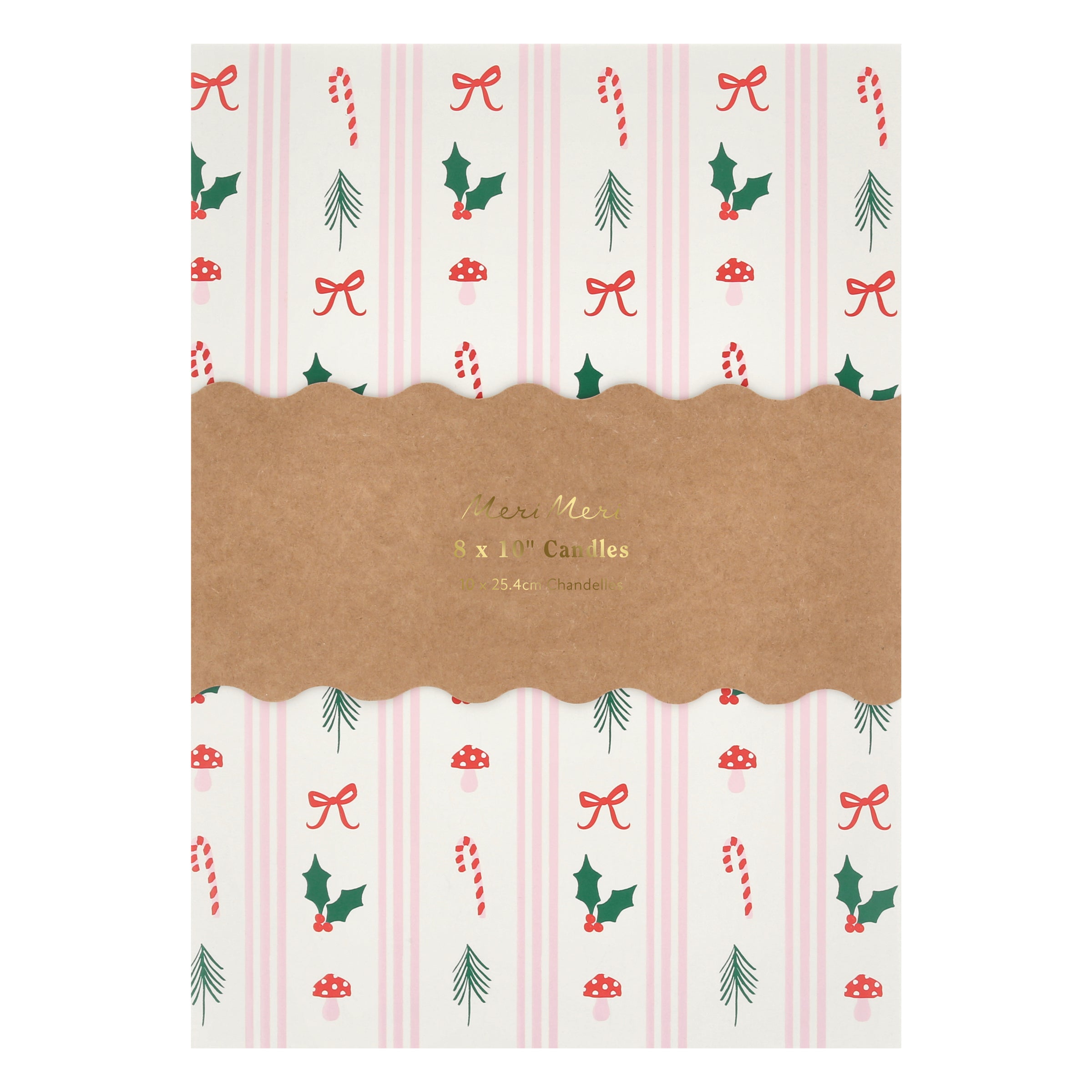 Alternative view of Festive Patterned Table Candles, Set of 8