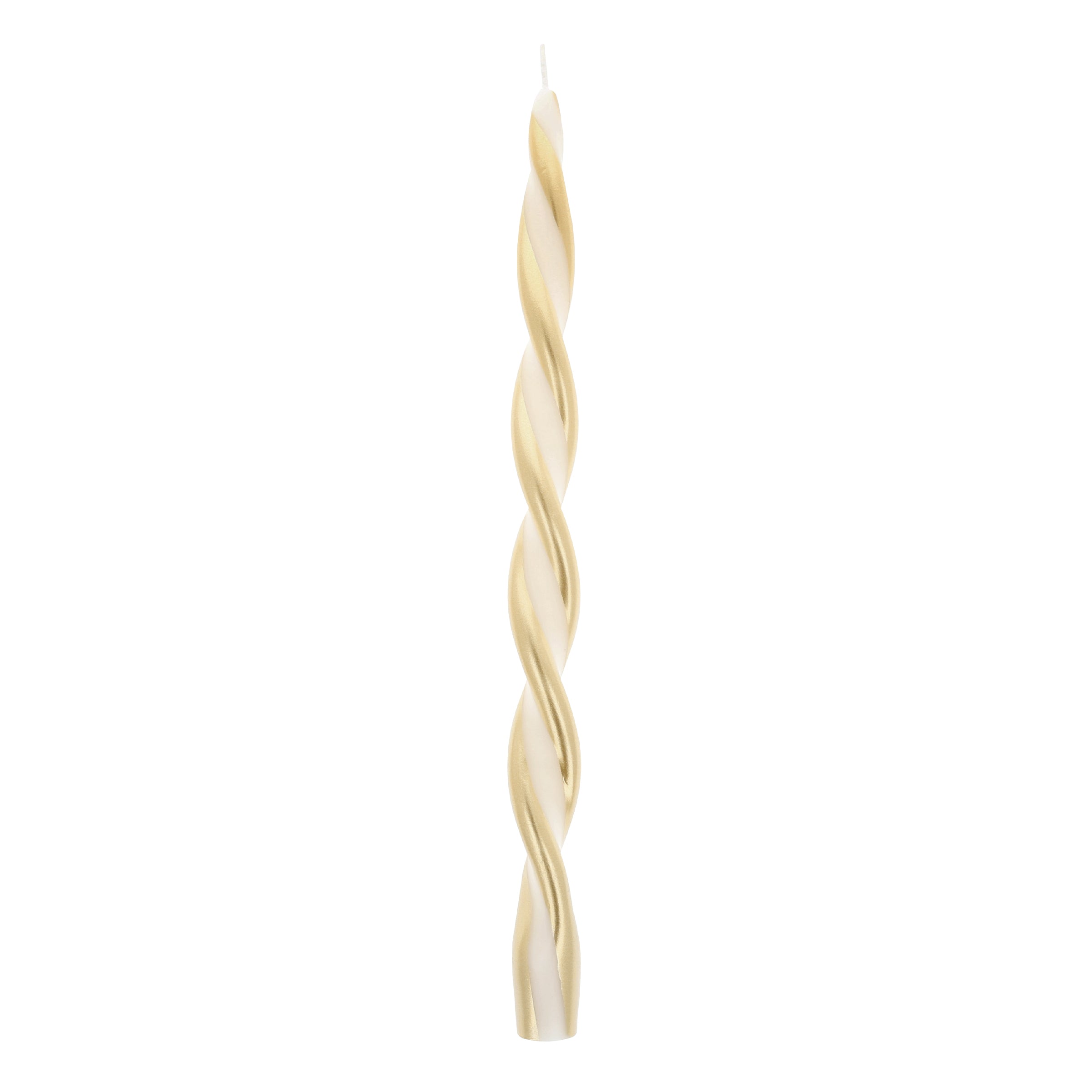 Alternative view of Gold Stripe Twist Candles, Set of 2