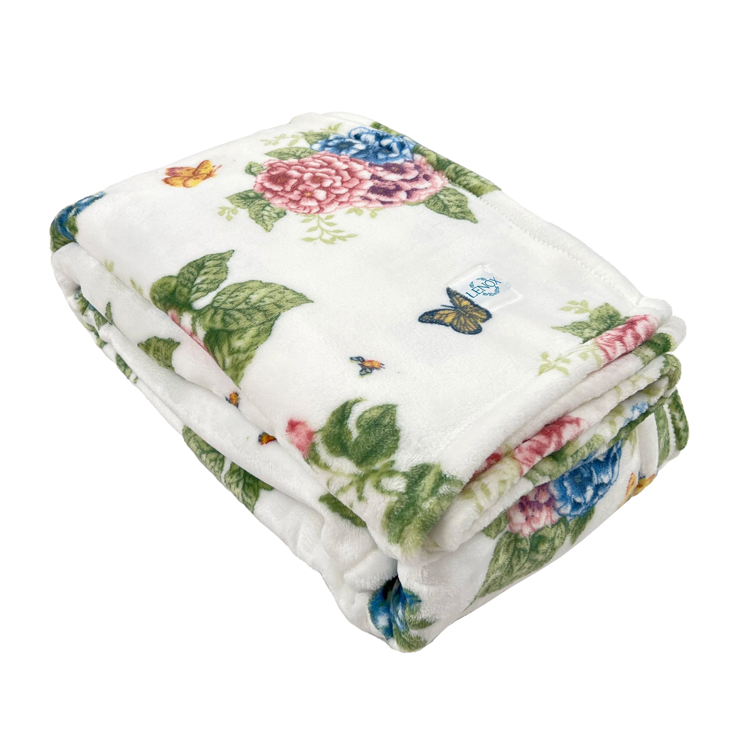 Alternative view of Butterfly Meadow Hydrangea Throw Blanket