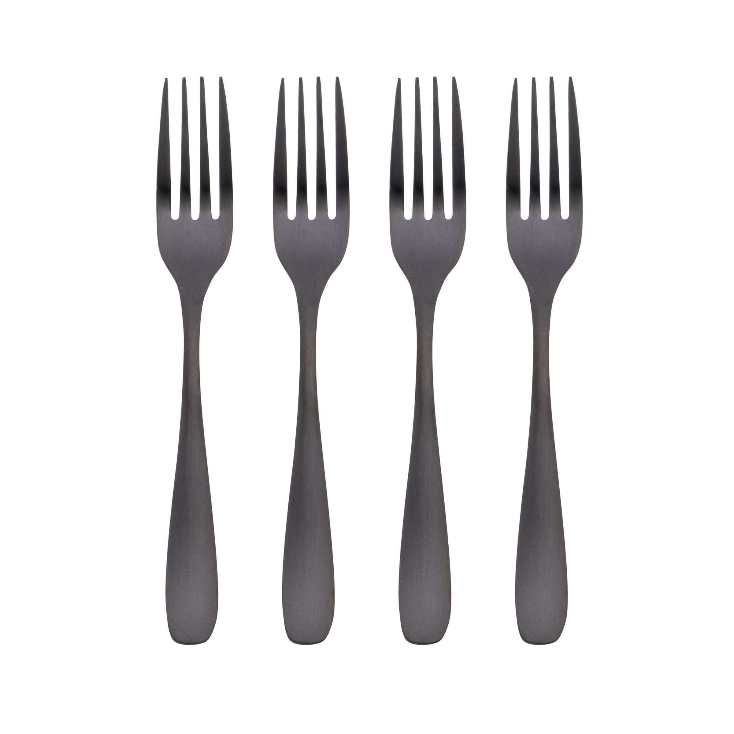 Eliana Black Satin Salad Fork   Set of 4