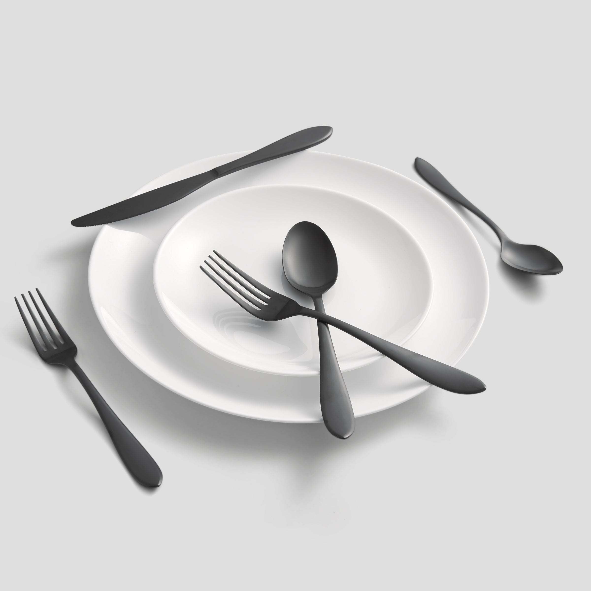 Alternative view of Delia Black Satin 20 Piece Flatware Set