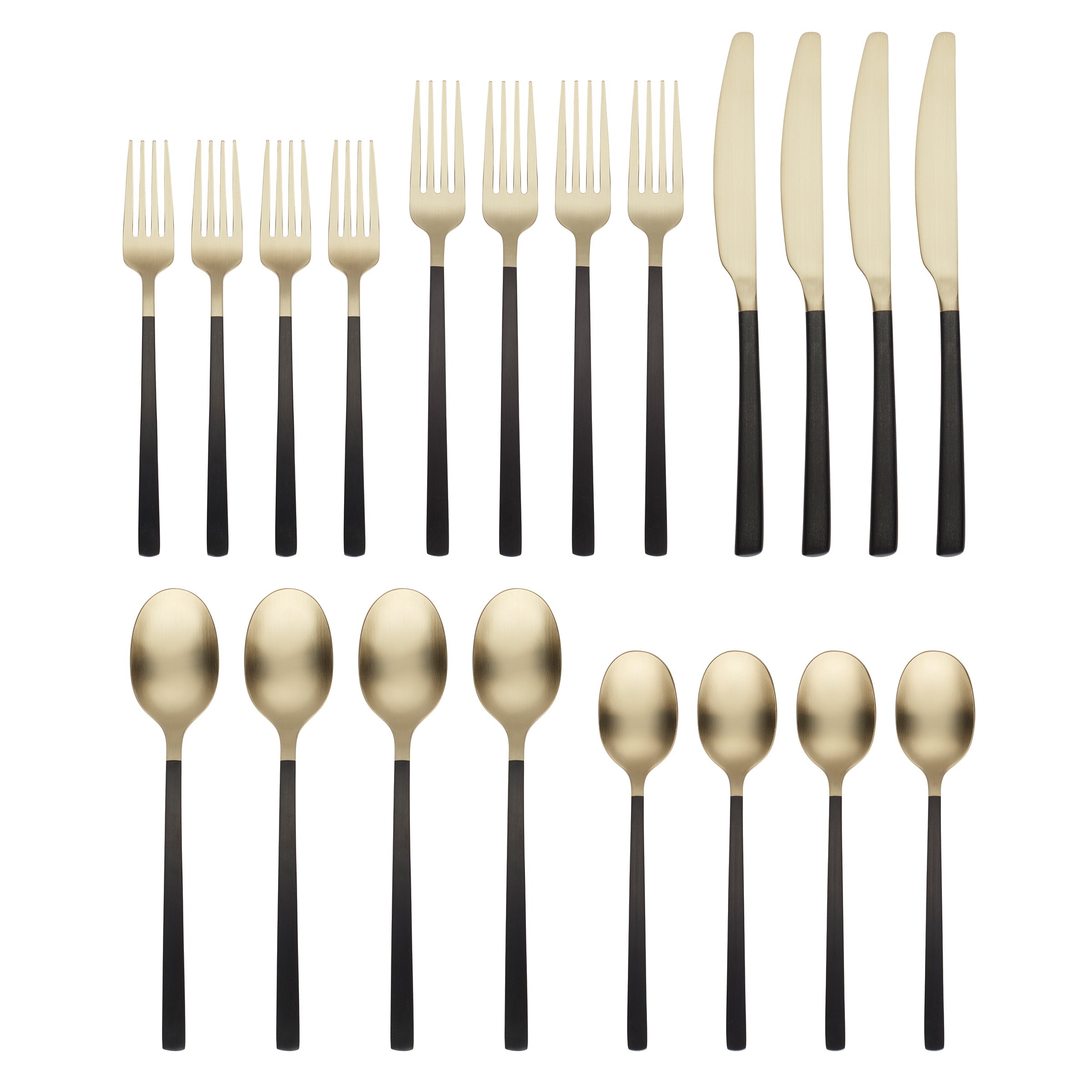 Alternative view of Beacon Black Champagne Satin 20 Piece Flatware Set