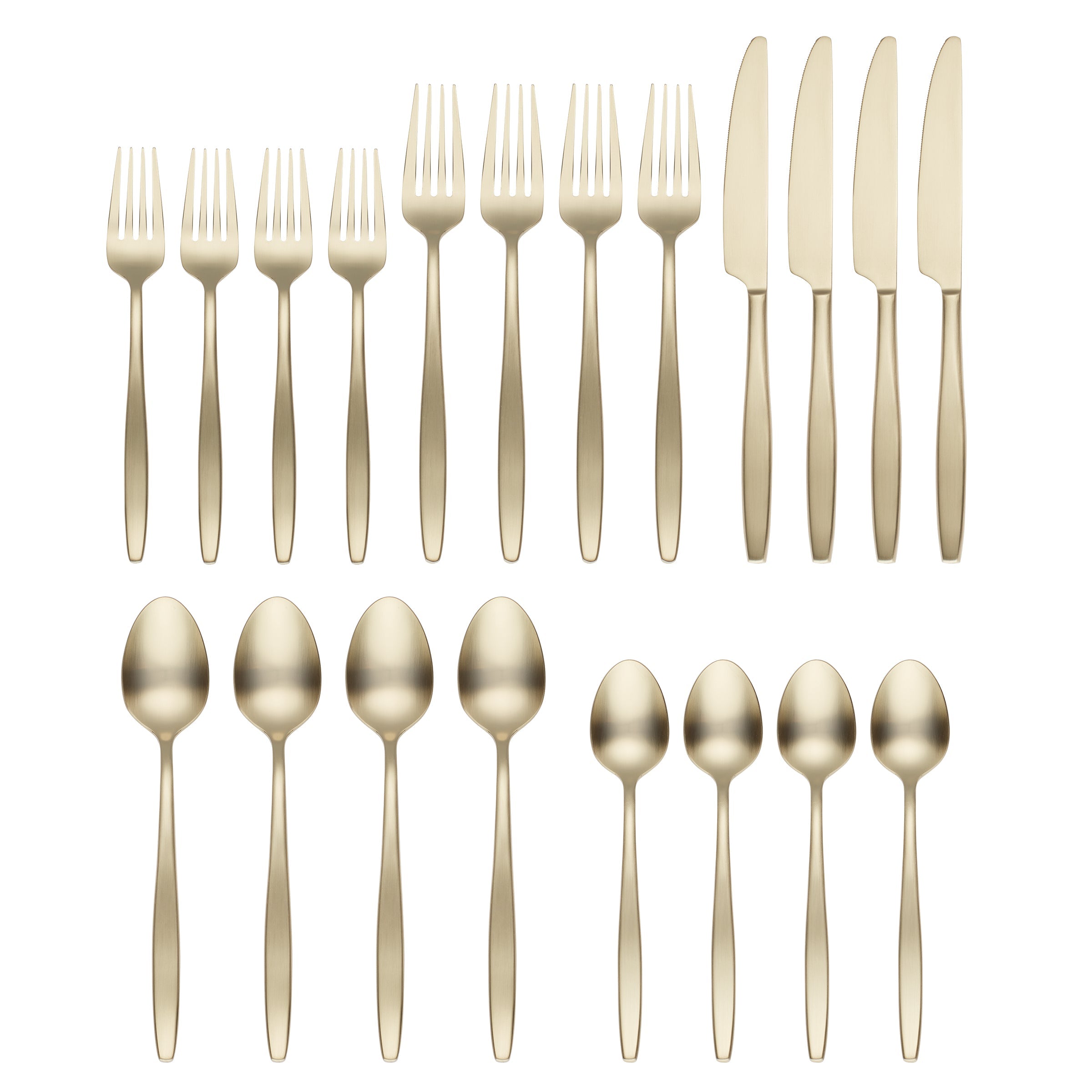 Alternative view of Nylah Champagne Satin 20 Piece Flatware Set