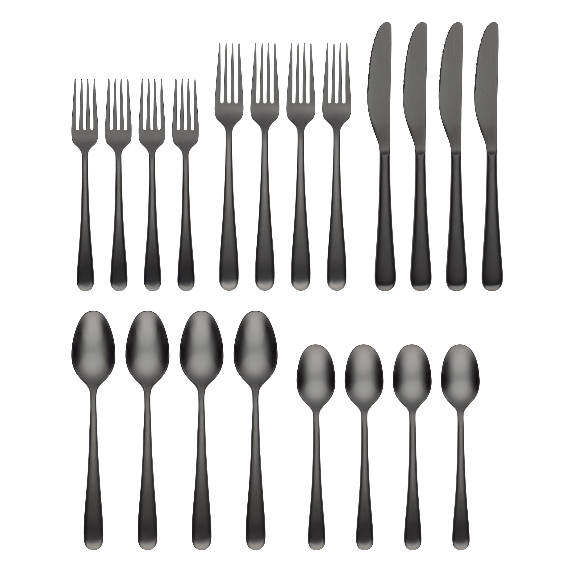 Alternative view of Rafael Black Satin 20 Piece Flatware Set
