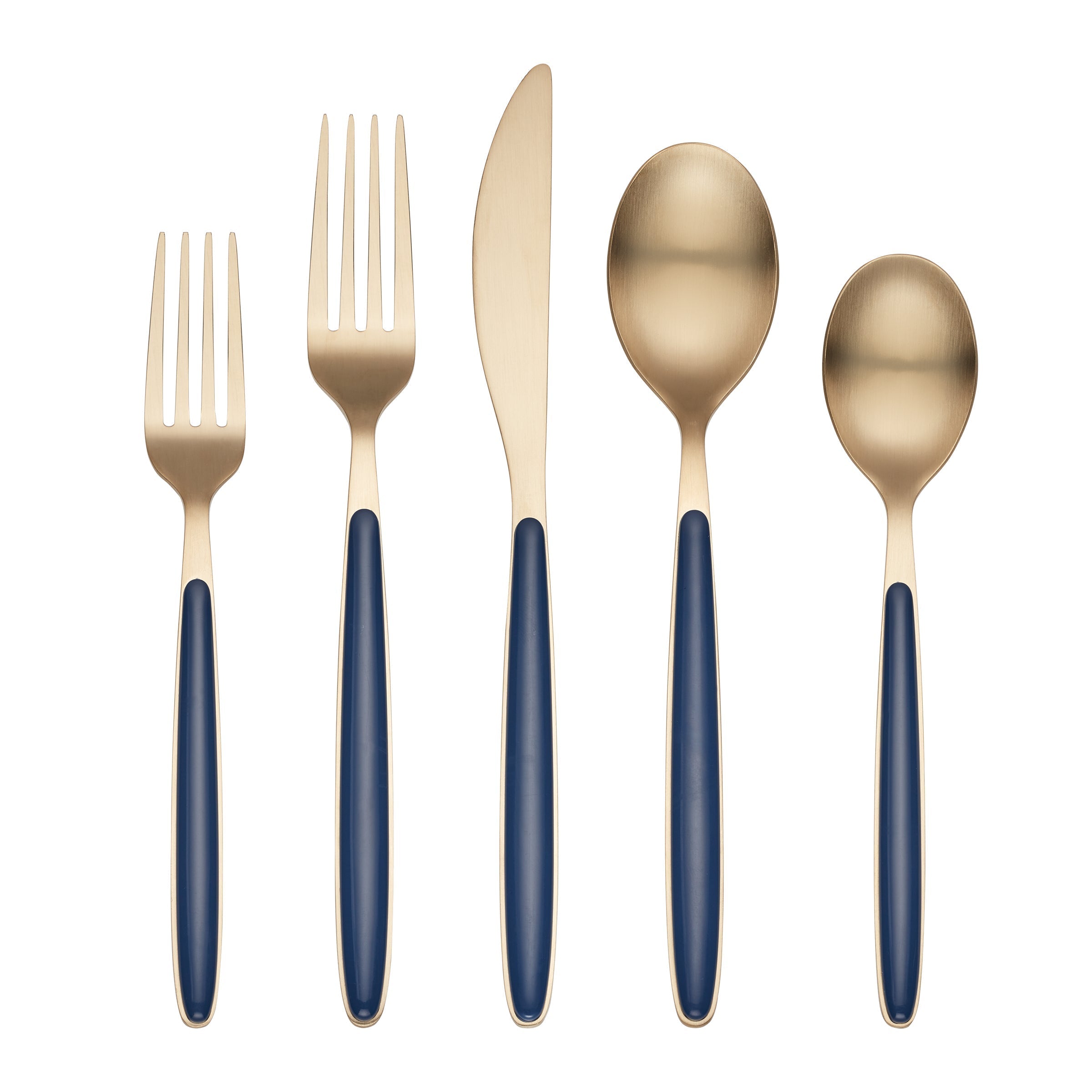 Alternative view of Kiernan Champagne Satin Navy Handle 20 Piece Flatware Set