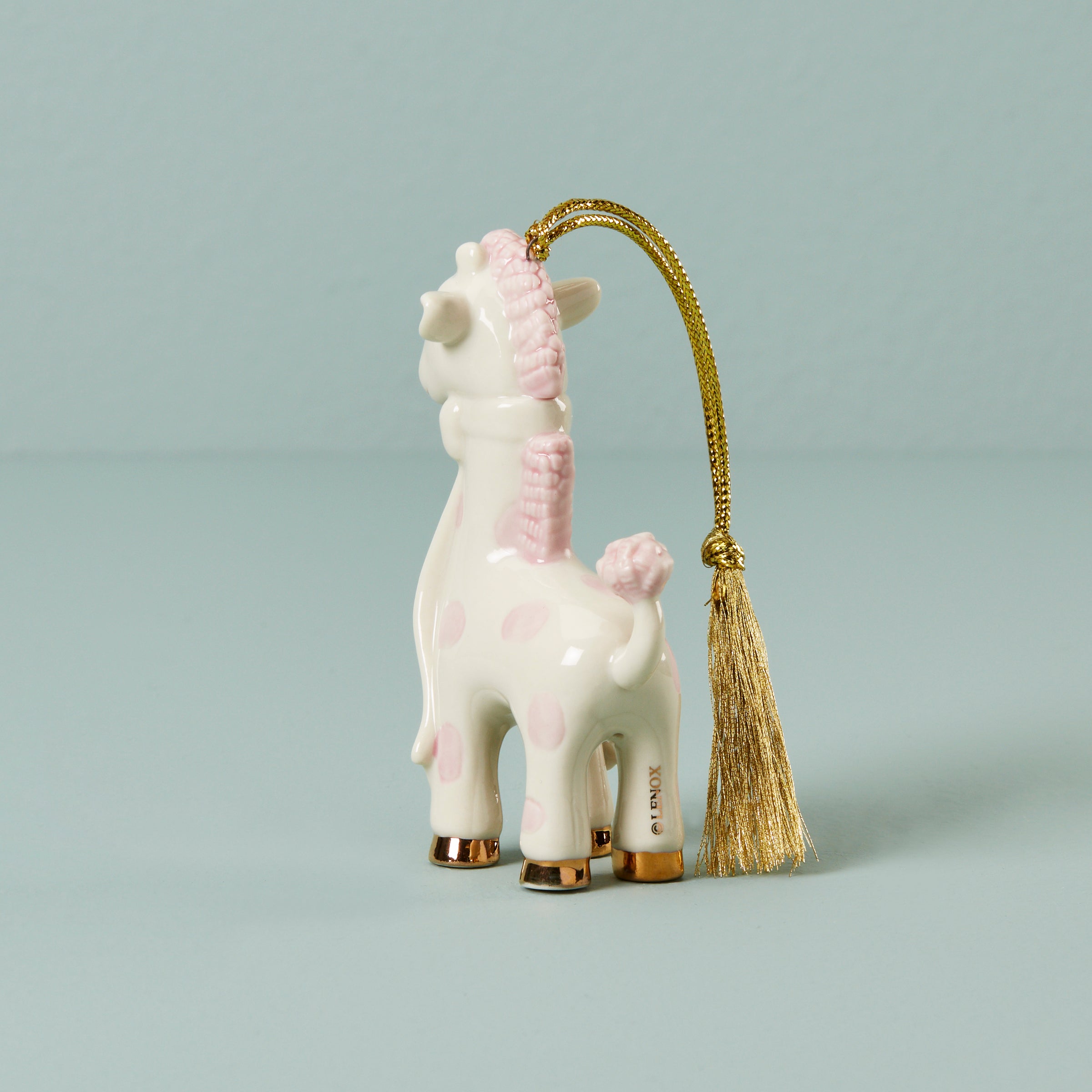 Alternative view of Personalized Baby's Pink Giraffe Ornament