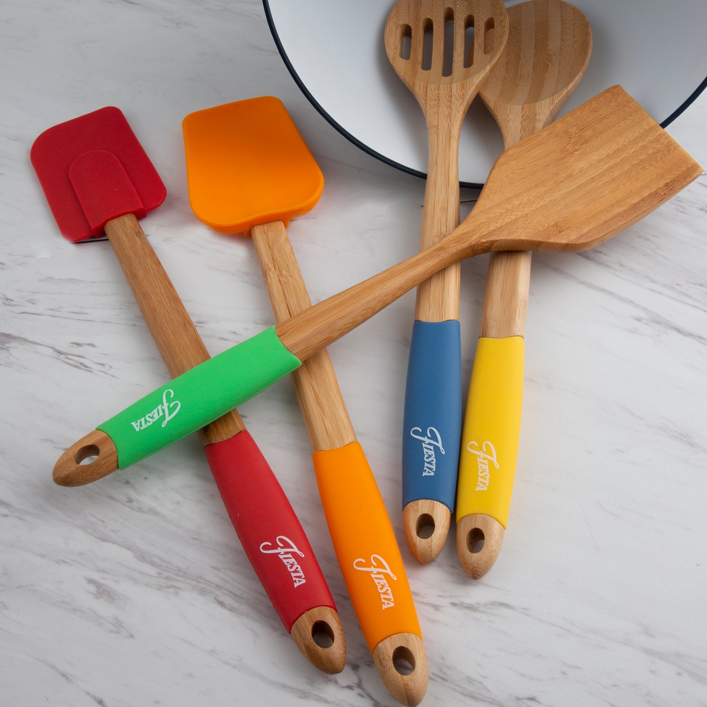 Alternative view of Fiesta Bamboo 5 Piece Silicone Utensil Set