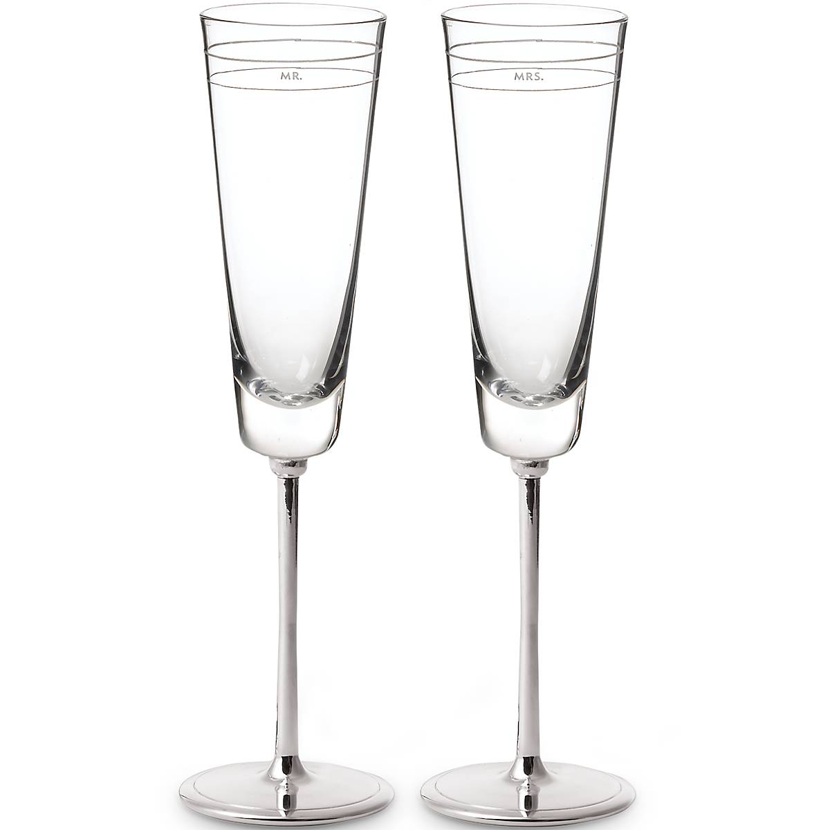 Darling Point "Mr." and "Mrs." 2 pc Champagne Flute