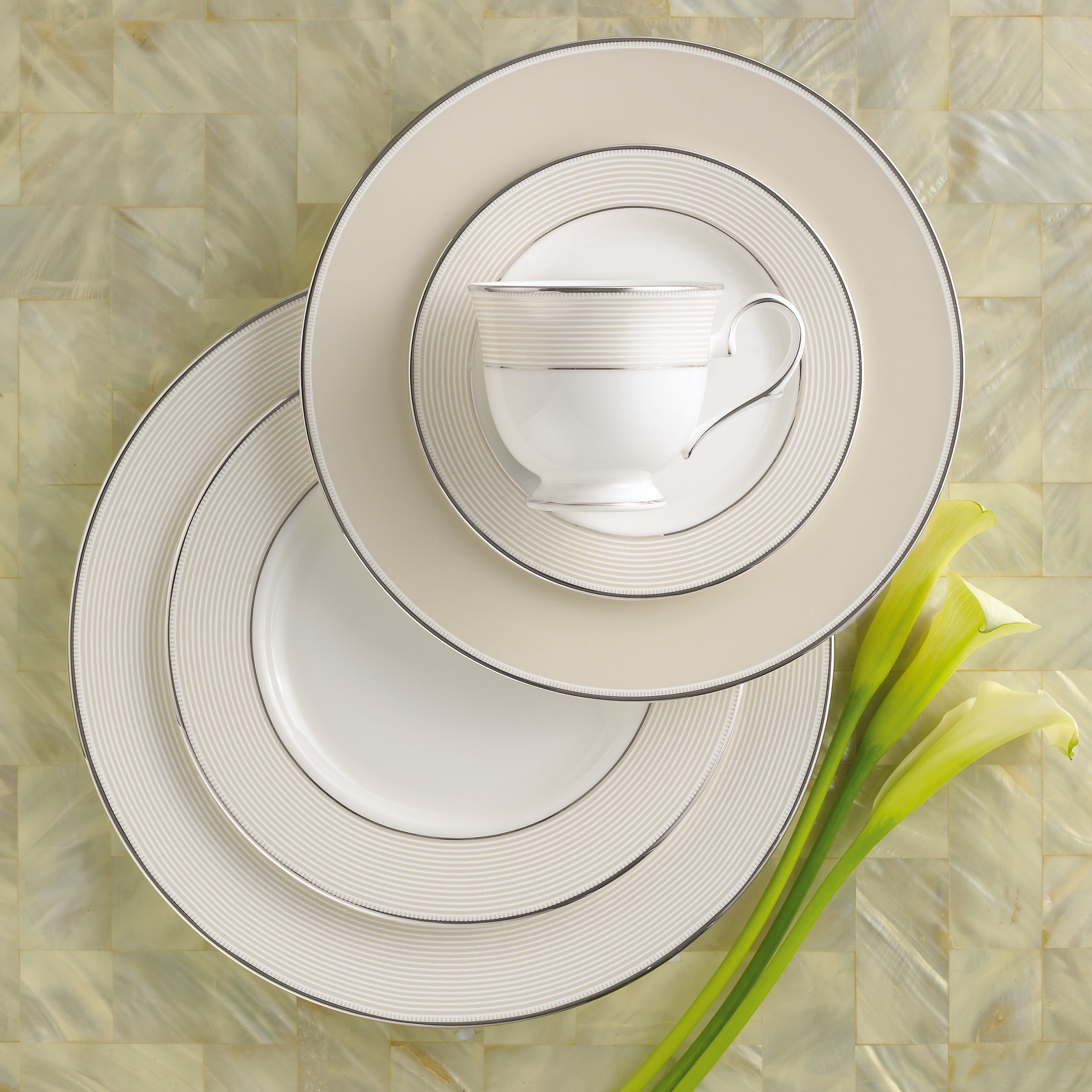 Opal Innocence Stripe 5 Piece Place Setting - Image 2