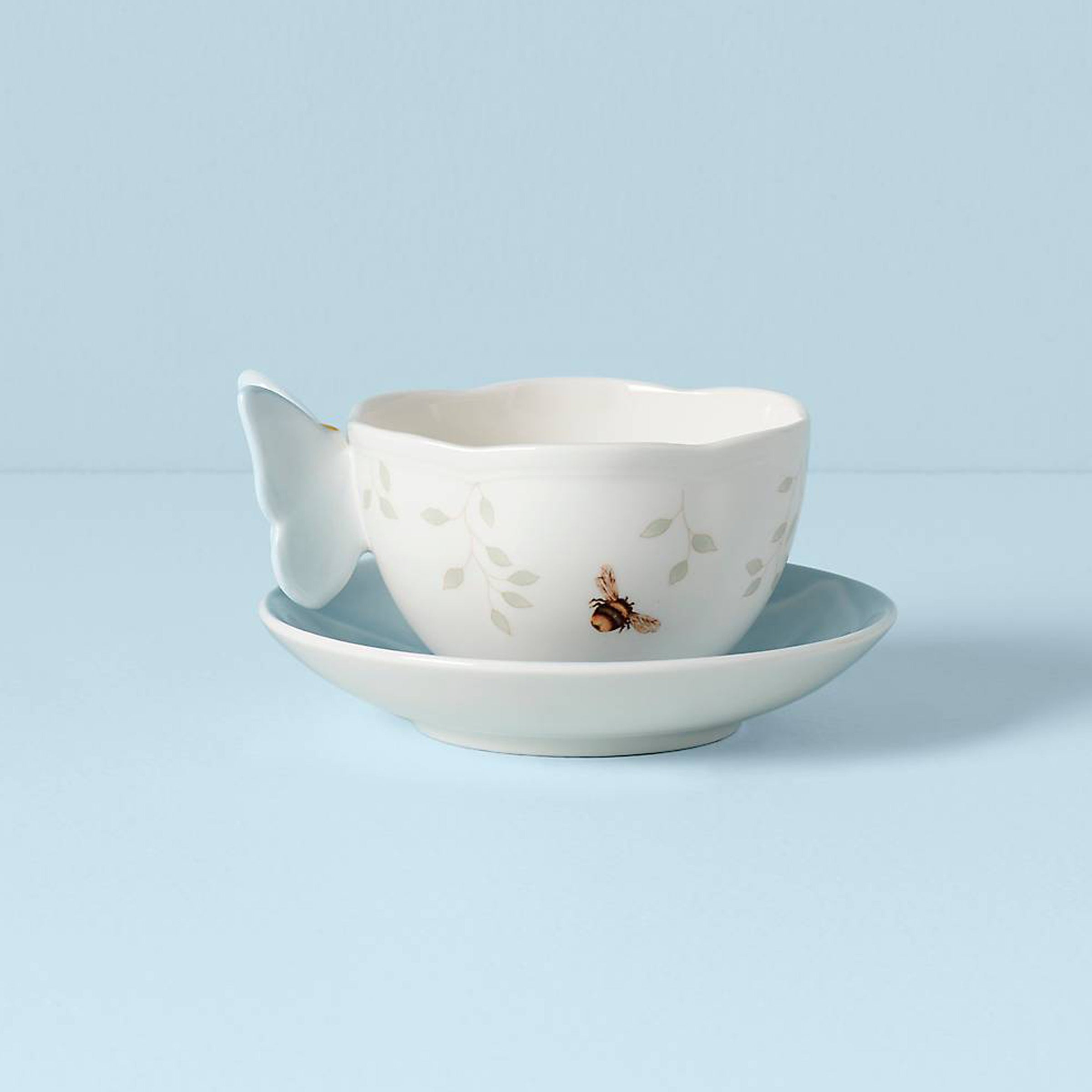 Alternative view of Butterfly Meadow Floral Blue Cup & Saucer