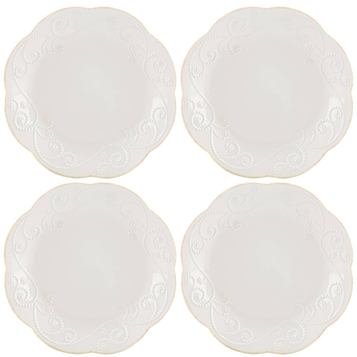 Alternative view of French Perle White 4 Piece Dessert Set