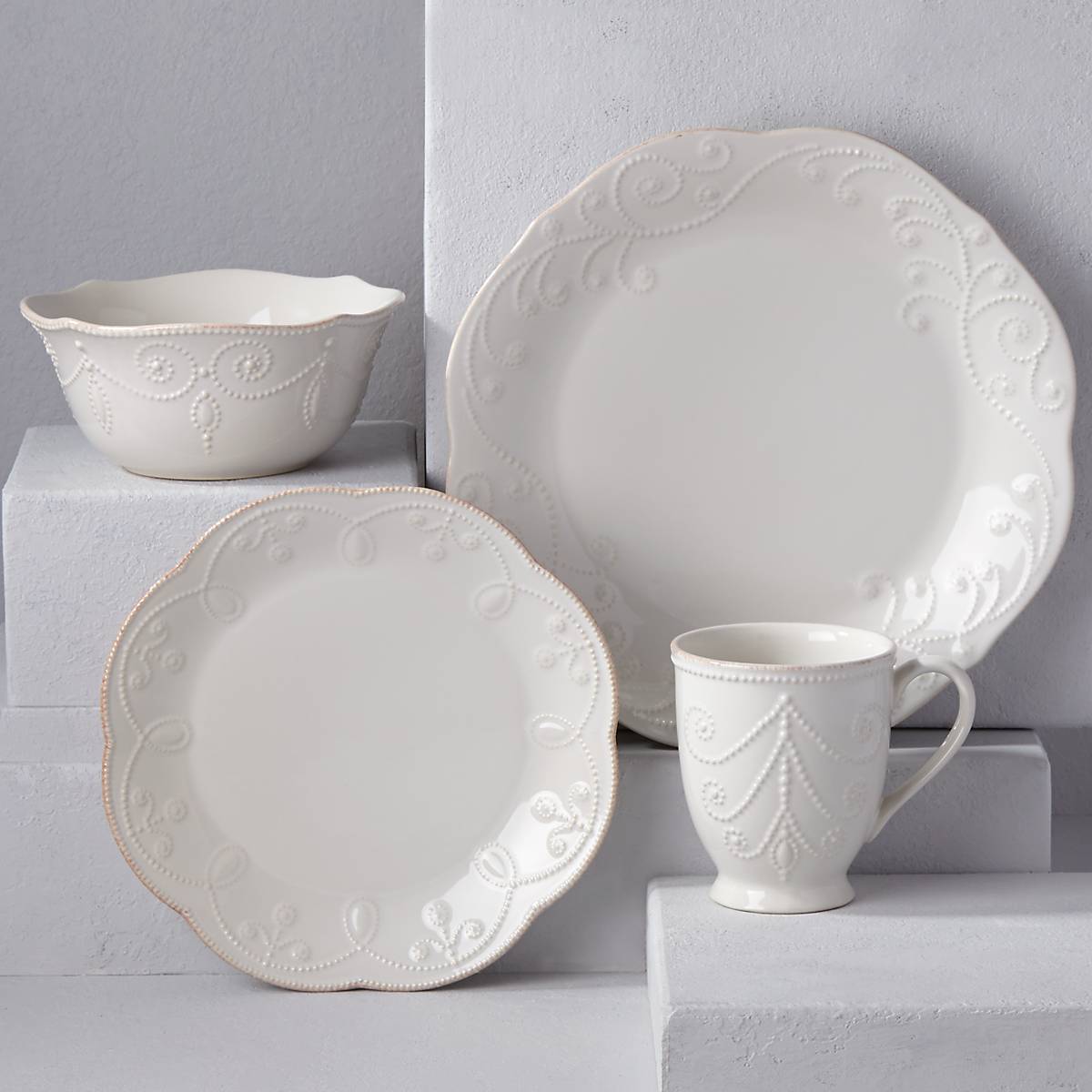 French Perle White 4 Piece Place Setting - Image 7