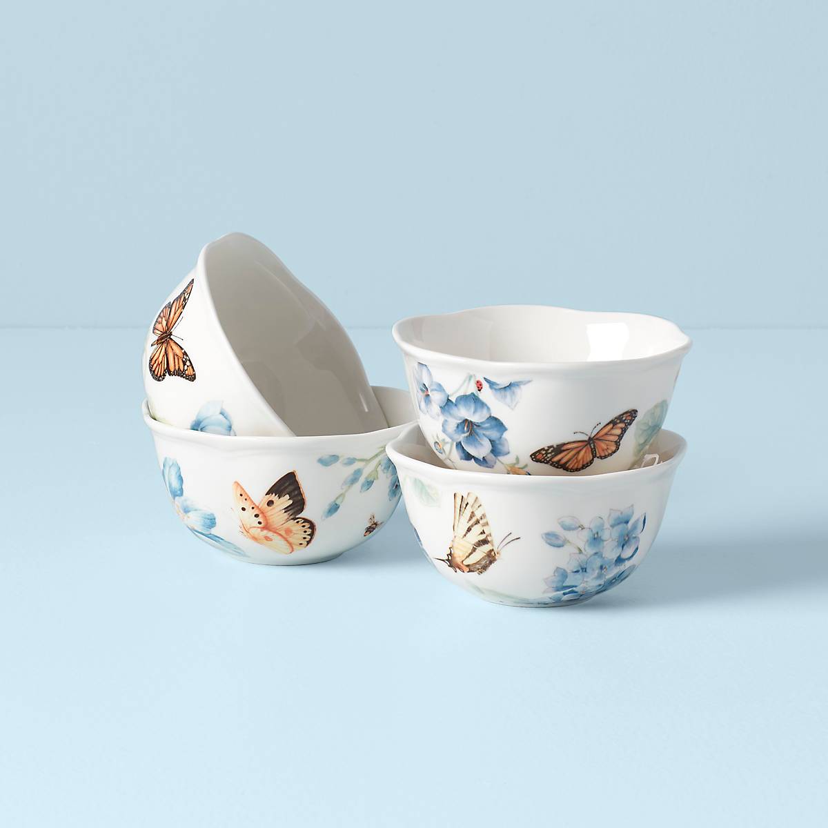 Butterfly Meadow Blue Dessert Bowls Set of 4