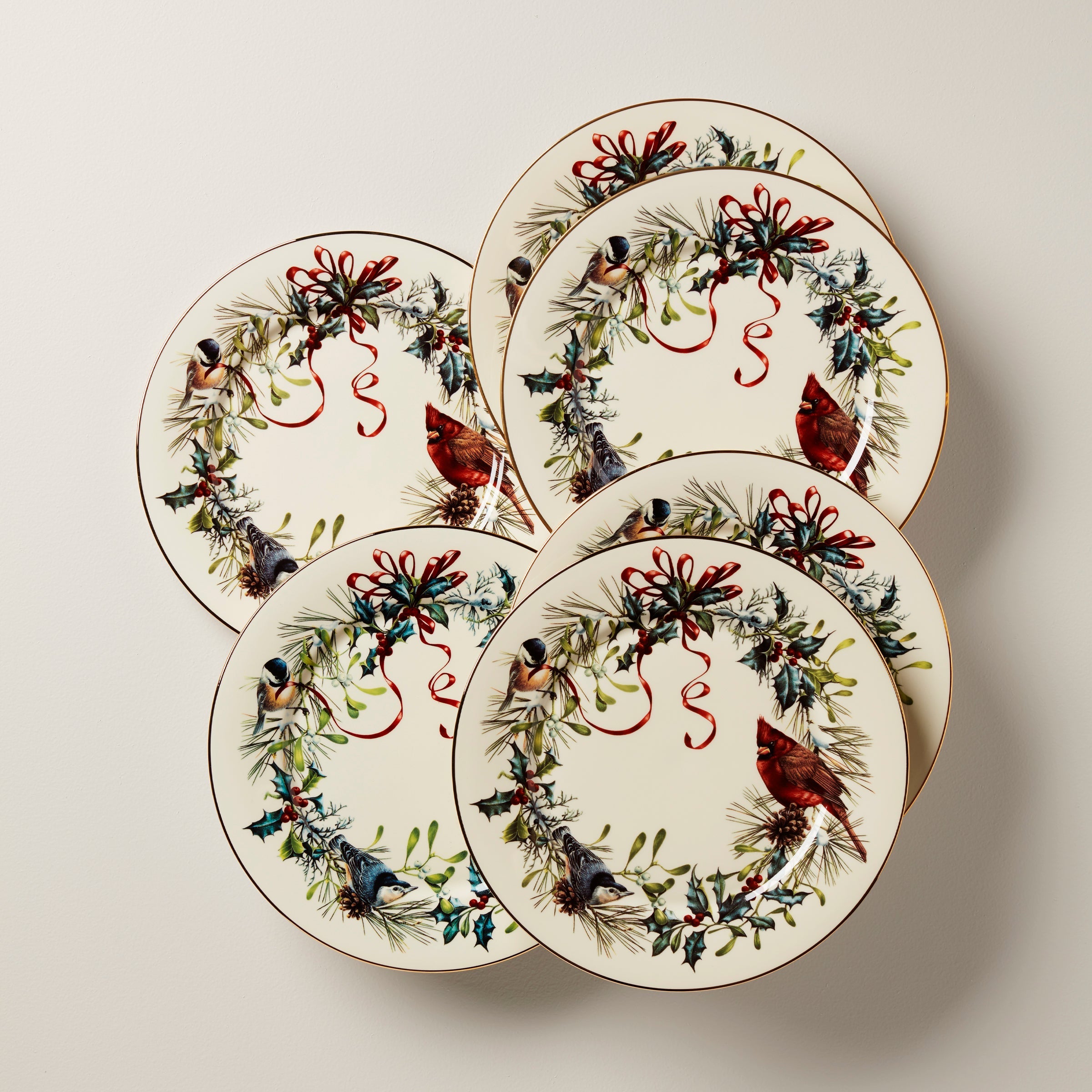 Winter Greetings 6 Piece Dinner Plate Set