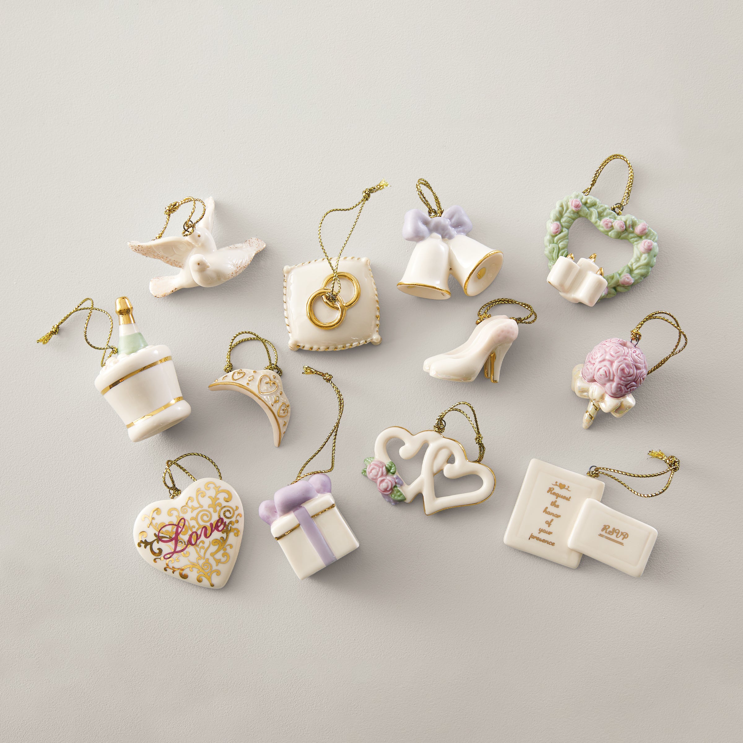 Wedding Bliss 12 Piece Mini Ornament Set