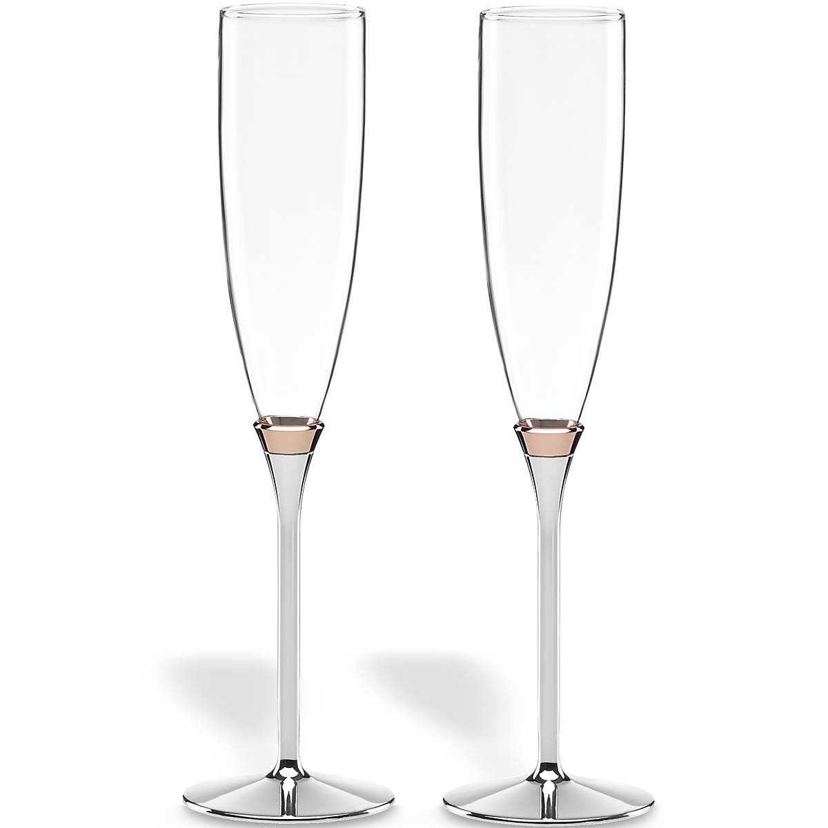 Rosy Glow 2 Piece Champagne Flute Set