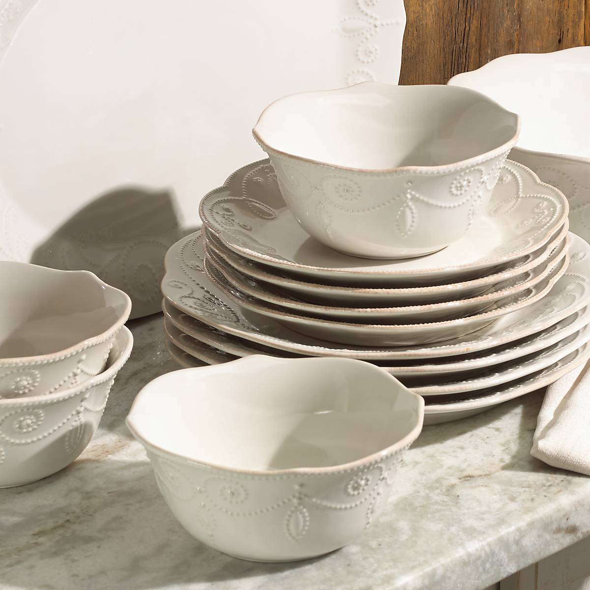 French Perle White 12 Piece Dinnerware Set - Image 3