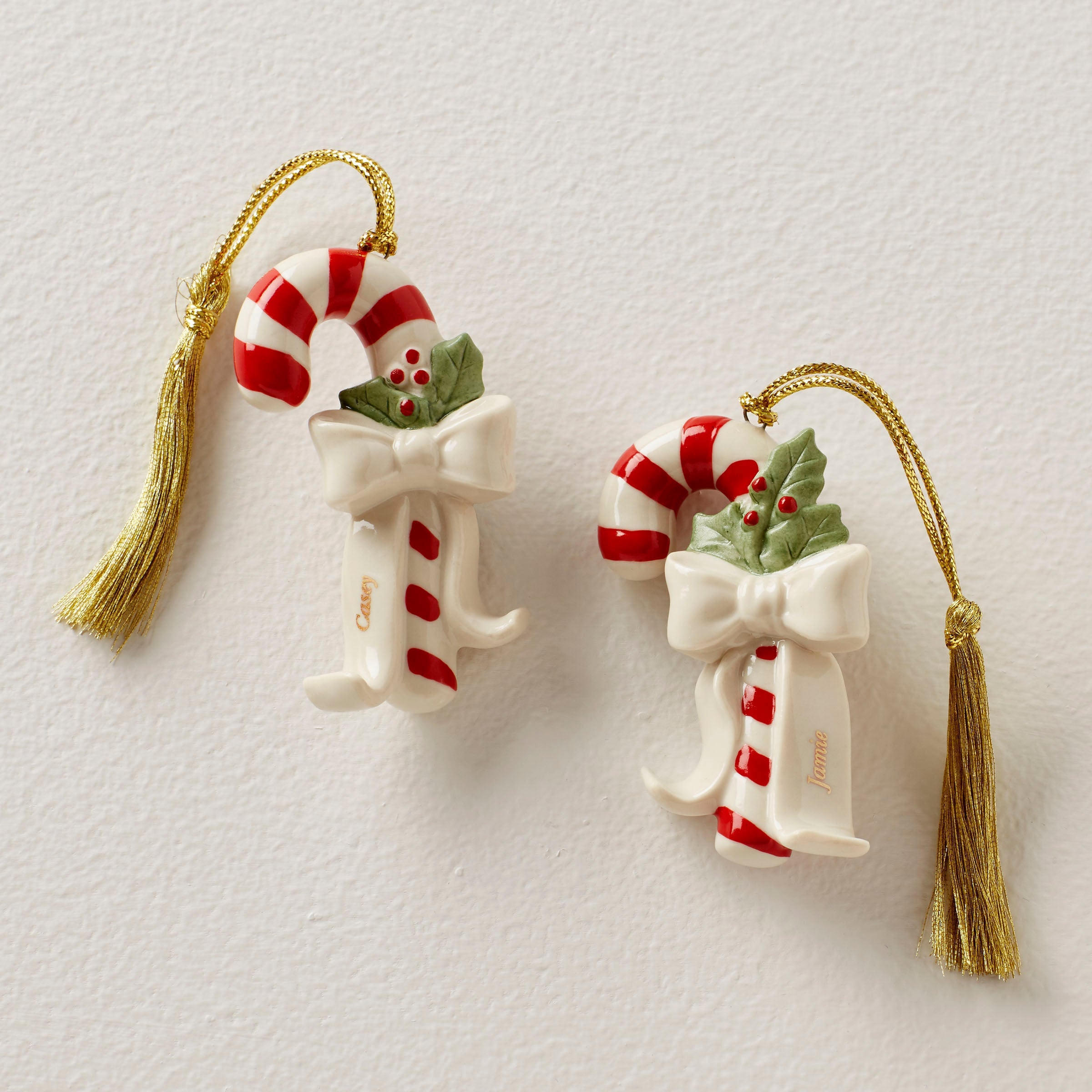 Personalized Candycane 2 Piece Ornament Set