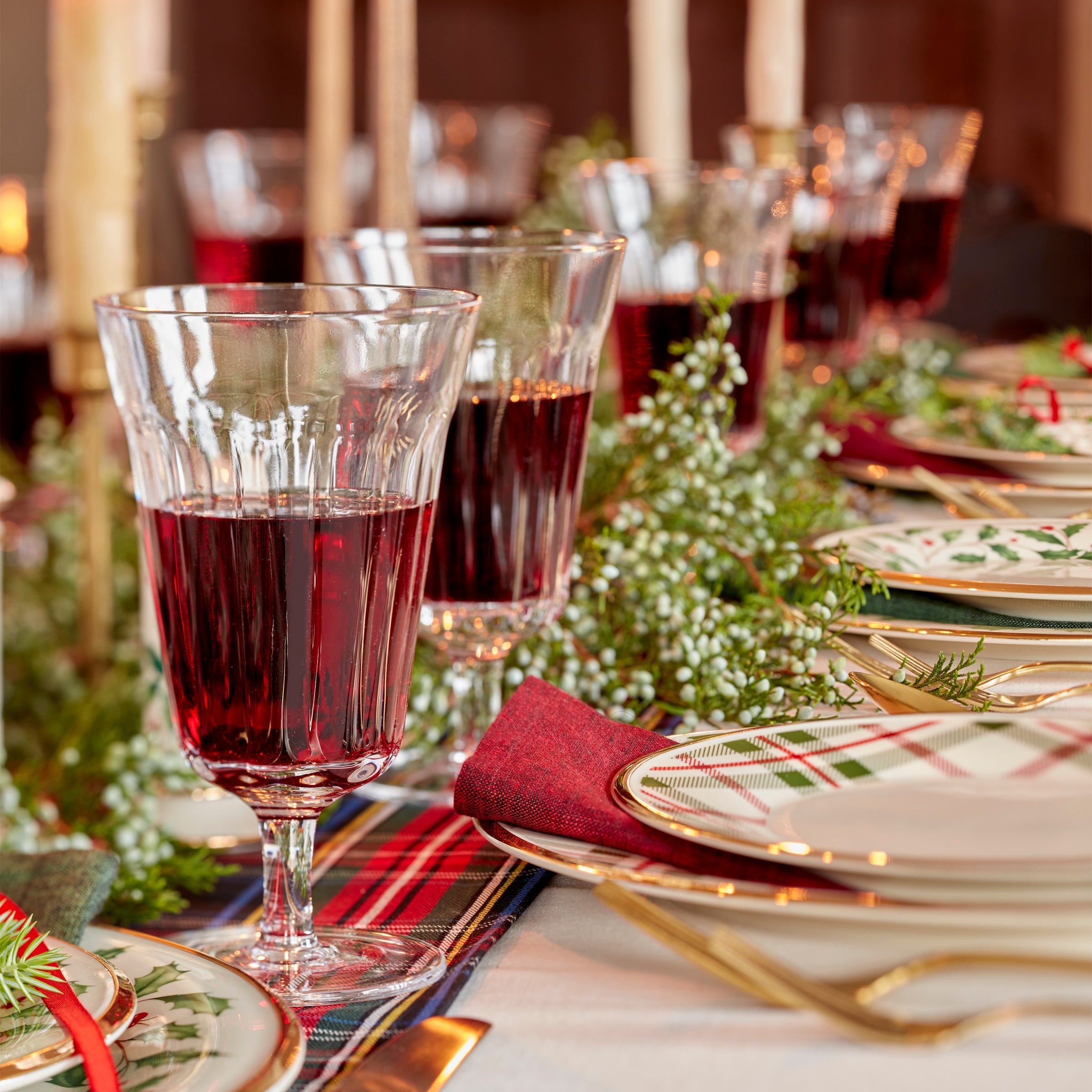 Holiday Plaid Dinner Plates Set of 4 - Image 7