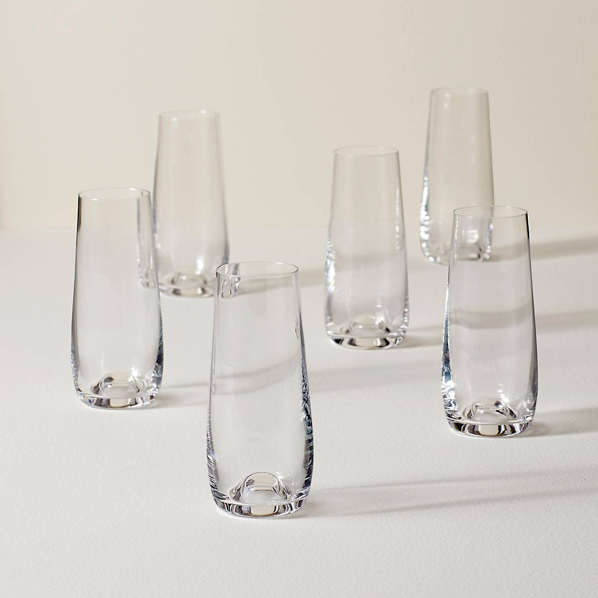 Tuscany Classics Stemless Flute Glasses   Set Of 6