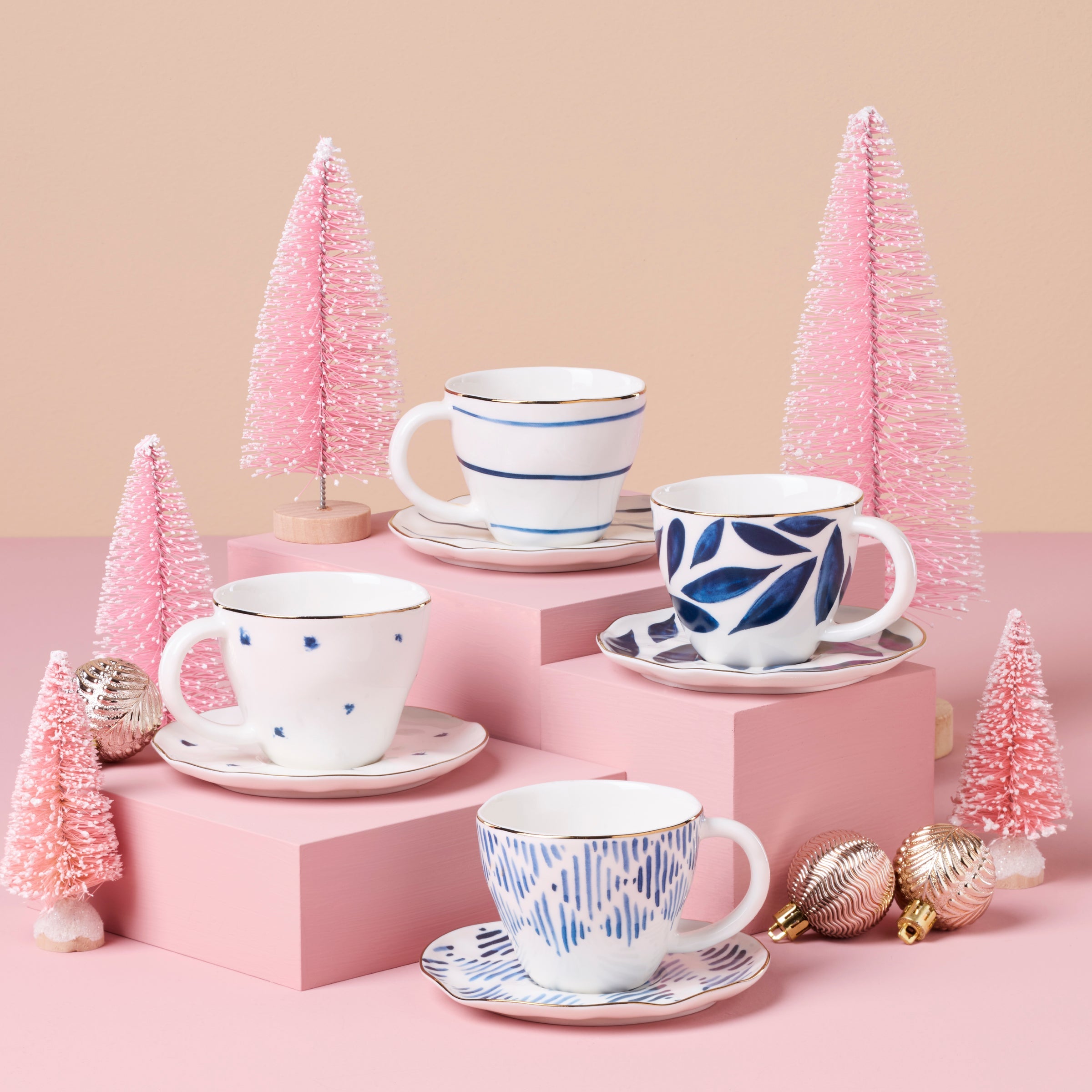 Alternative view of Blue Bay 8 Piece Espresso Cup & Saucer Set