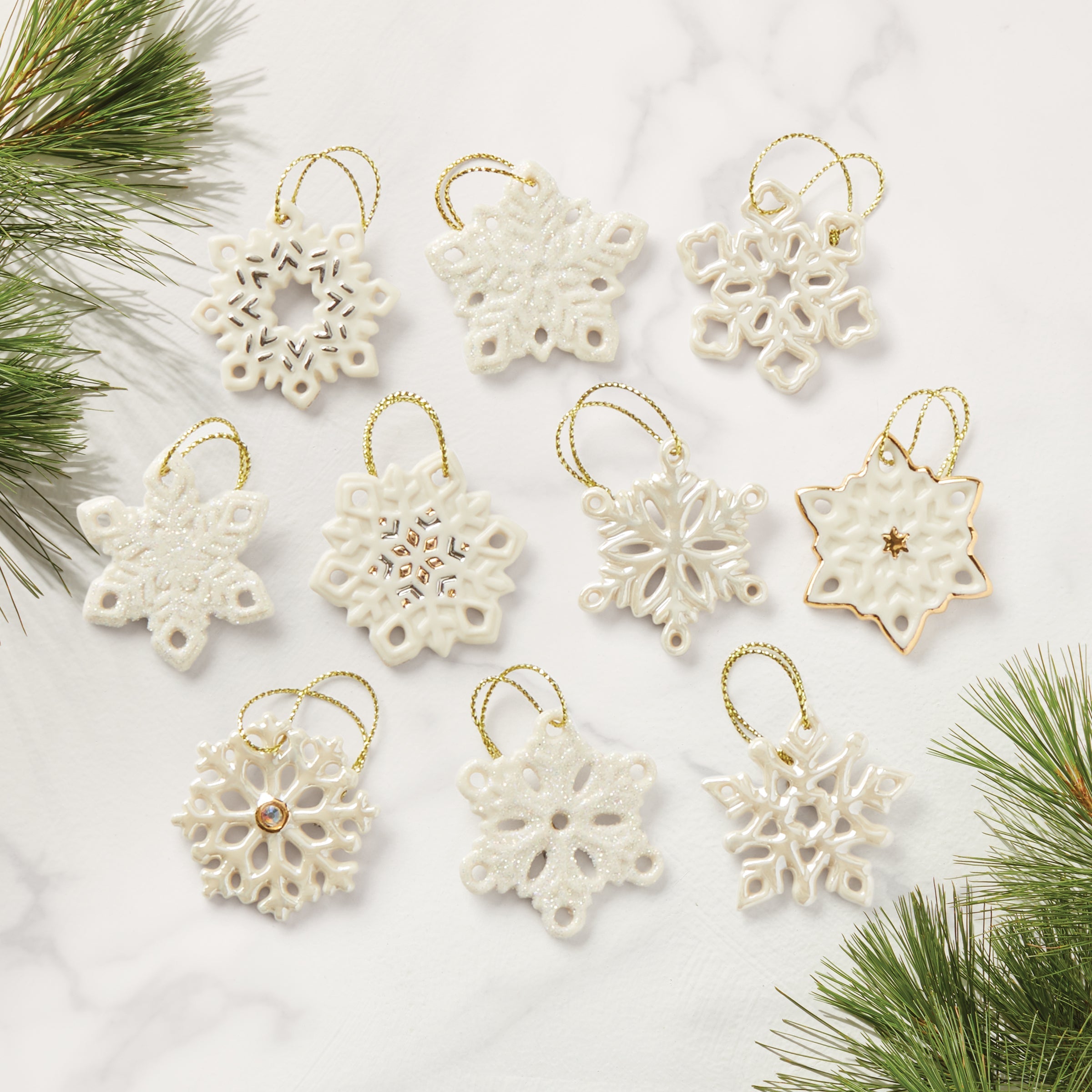 Alternative view of Snowflake 10 Piece Mini Ornament Set