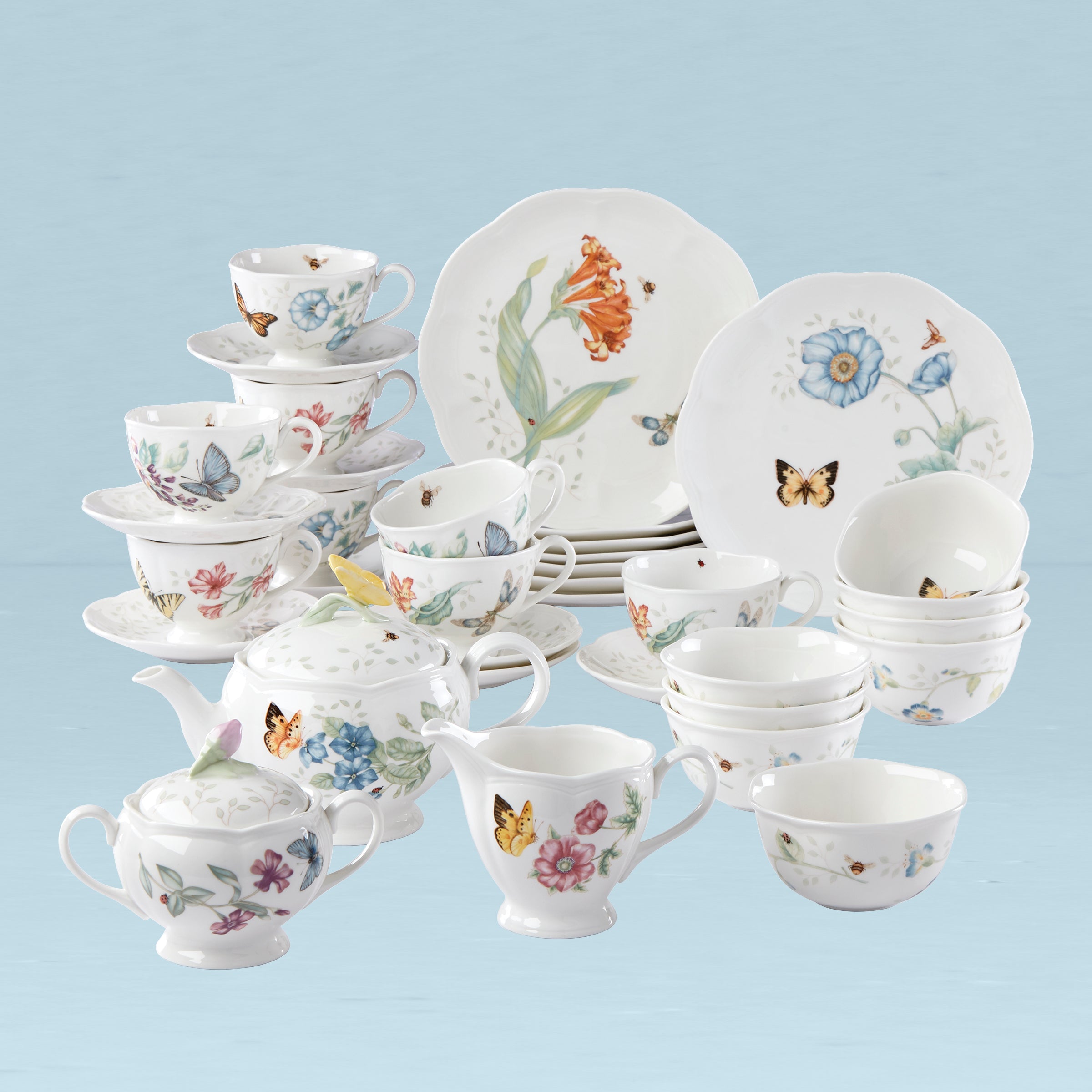 Butterfly Meadow 37 Piece Dessert & Tea Set