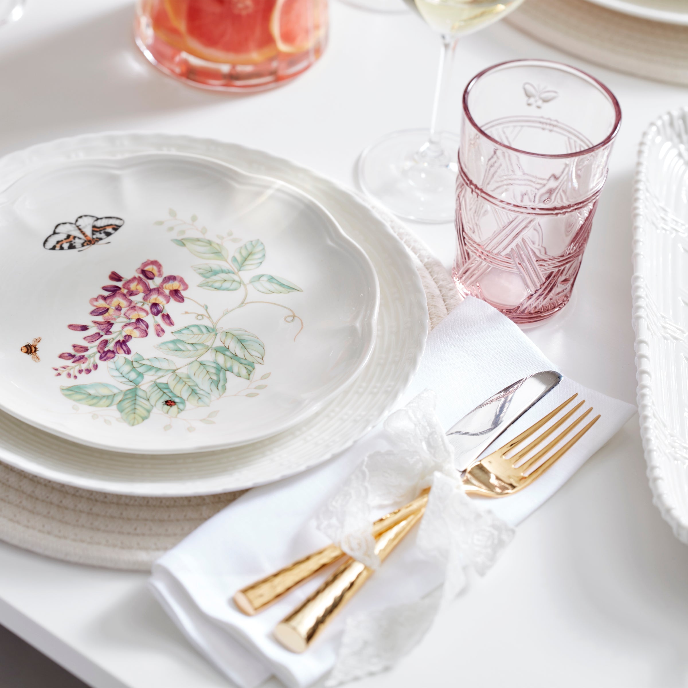 Butterfly Meadow Pink Tall Glasses Set Of 4 - Image 5