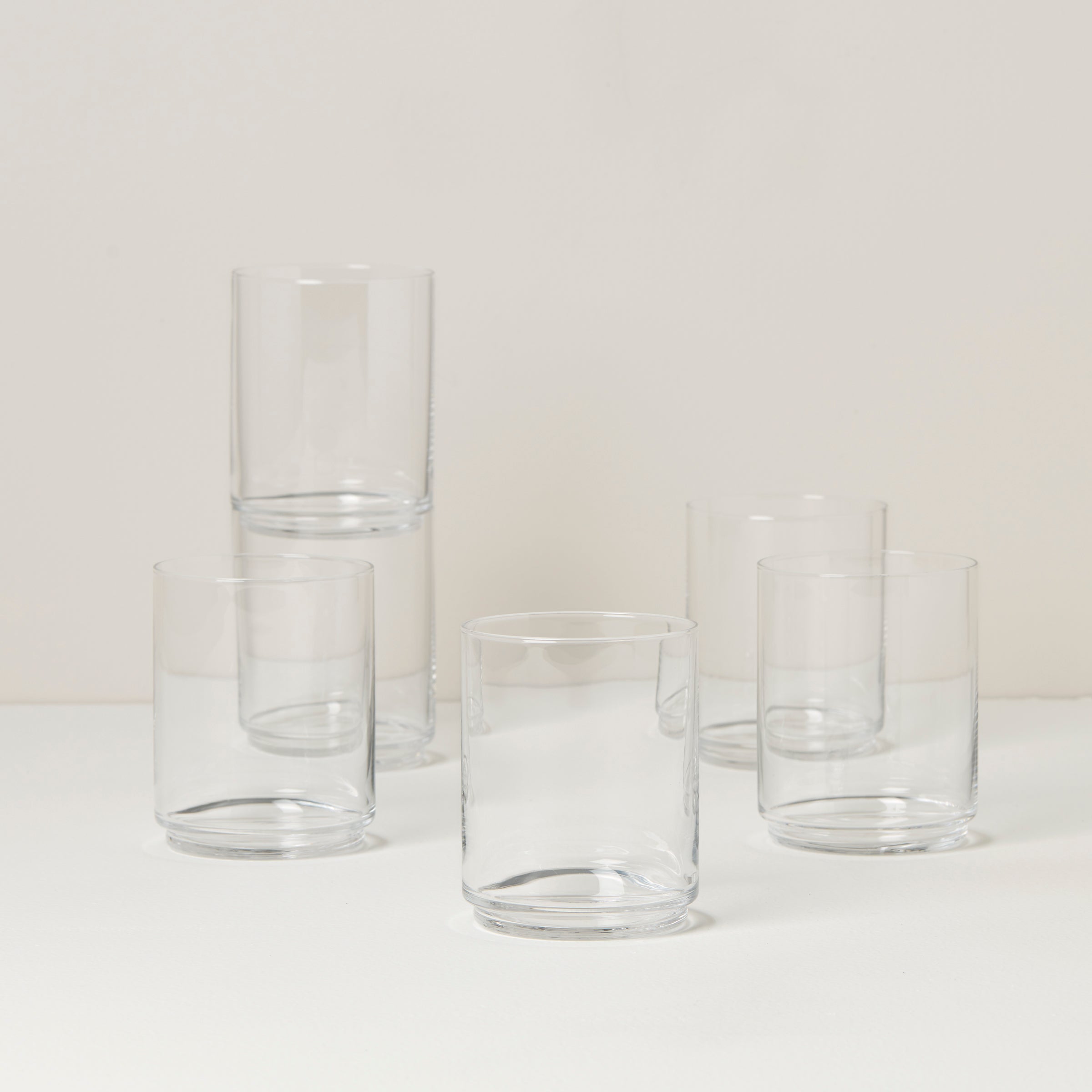Tuscany Classics Stackable Clear Tall Glasses   Set Of 6