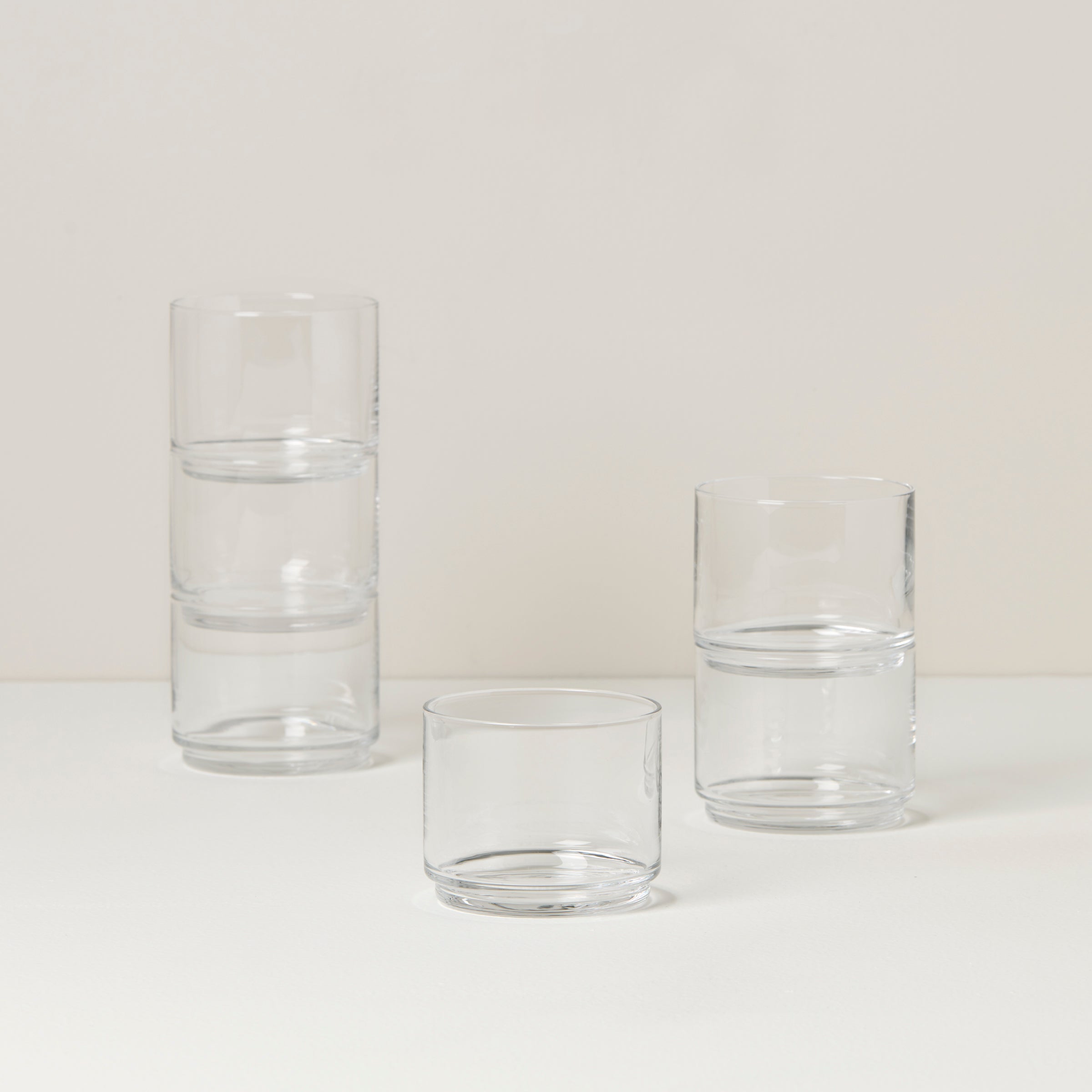 Tuscany Classics Stackable Clear Short Glasses   Set Of 6