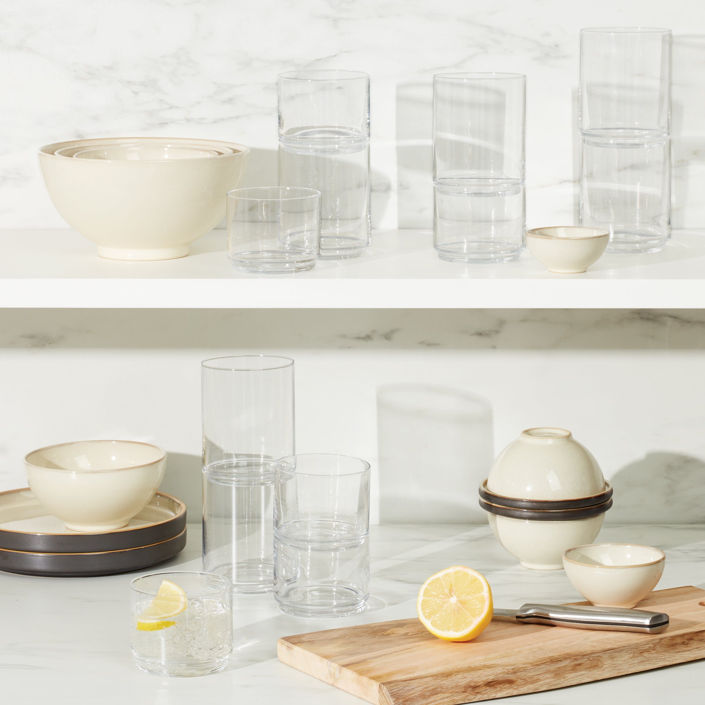 Tuscany Classics Stackable Clear Short Glasses Set Of 6 - Image 7