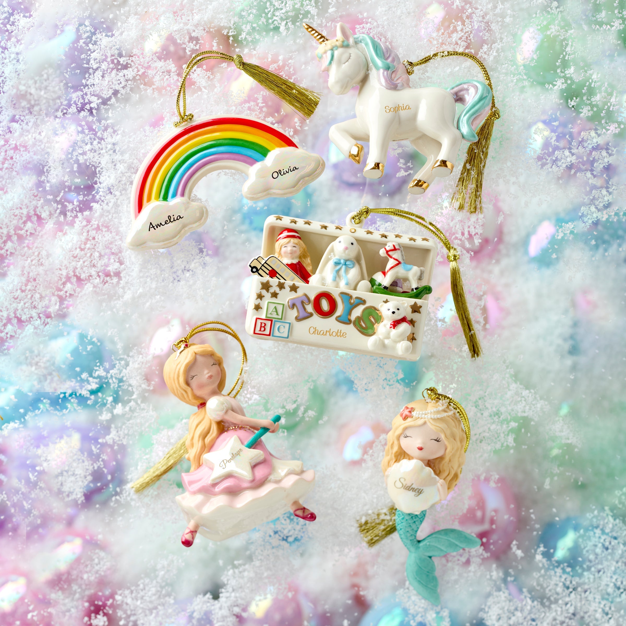 Alternative view of Personalized Rainbow Ornament