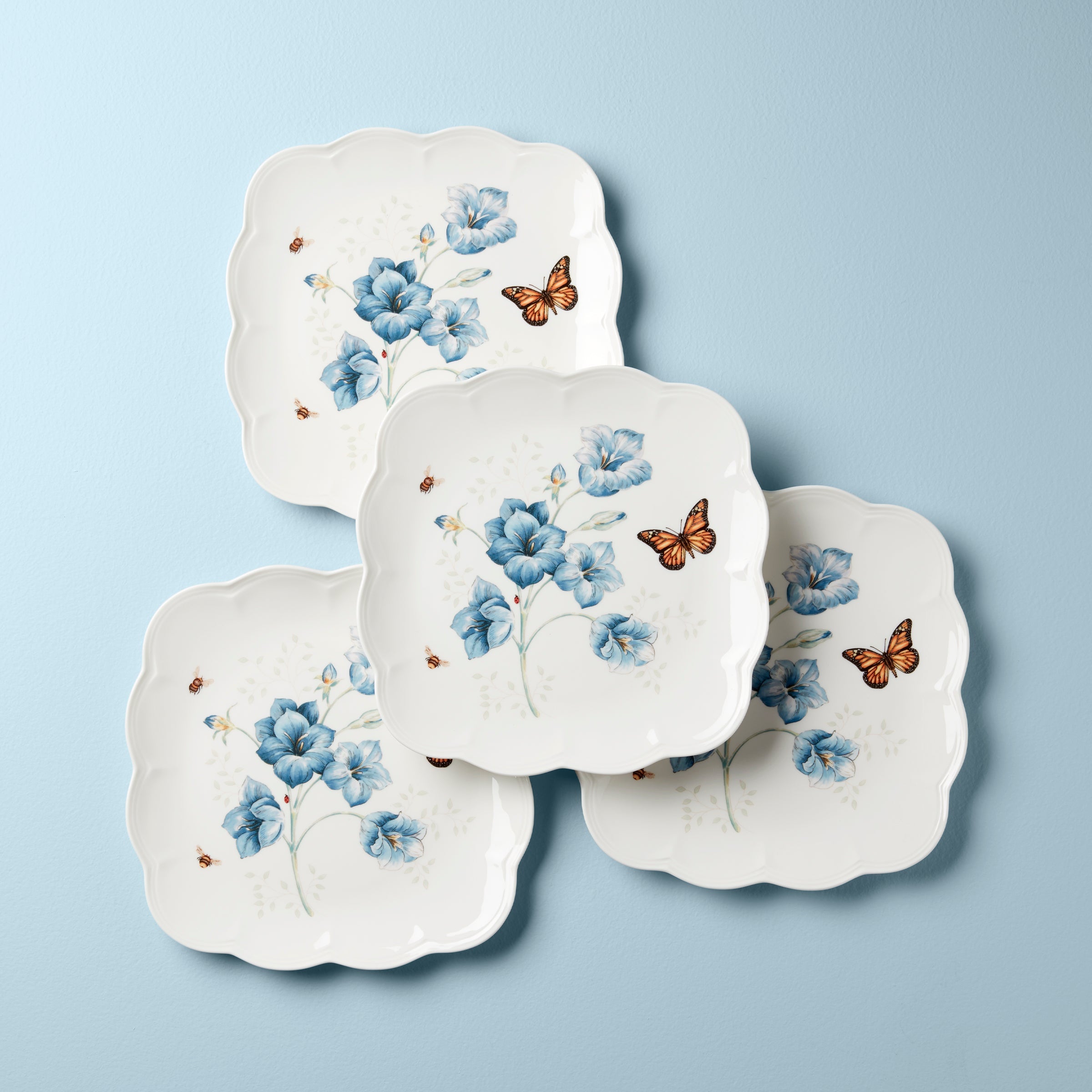 Butterfly Meadow Square Dinner Plates   Set of 4