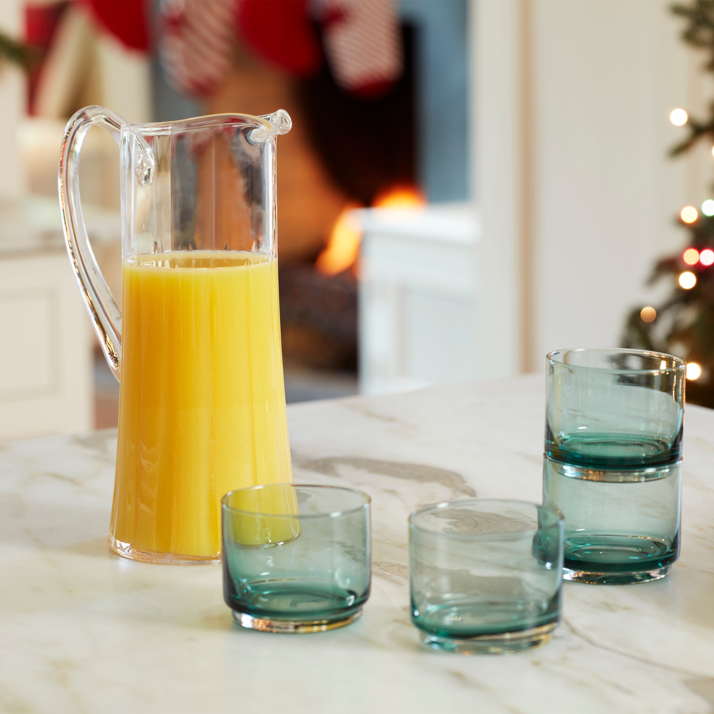 Tuscany Classics Stackable Green Short Glasses Set Of 4 - Image 13