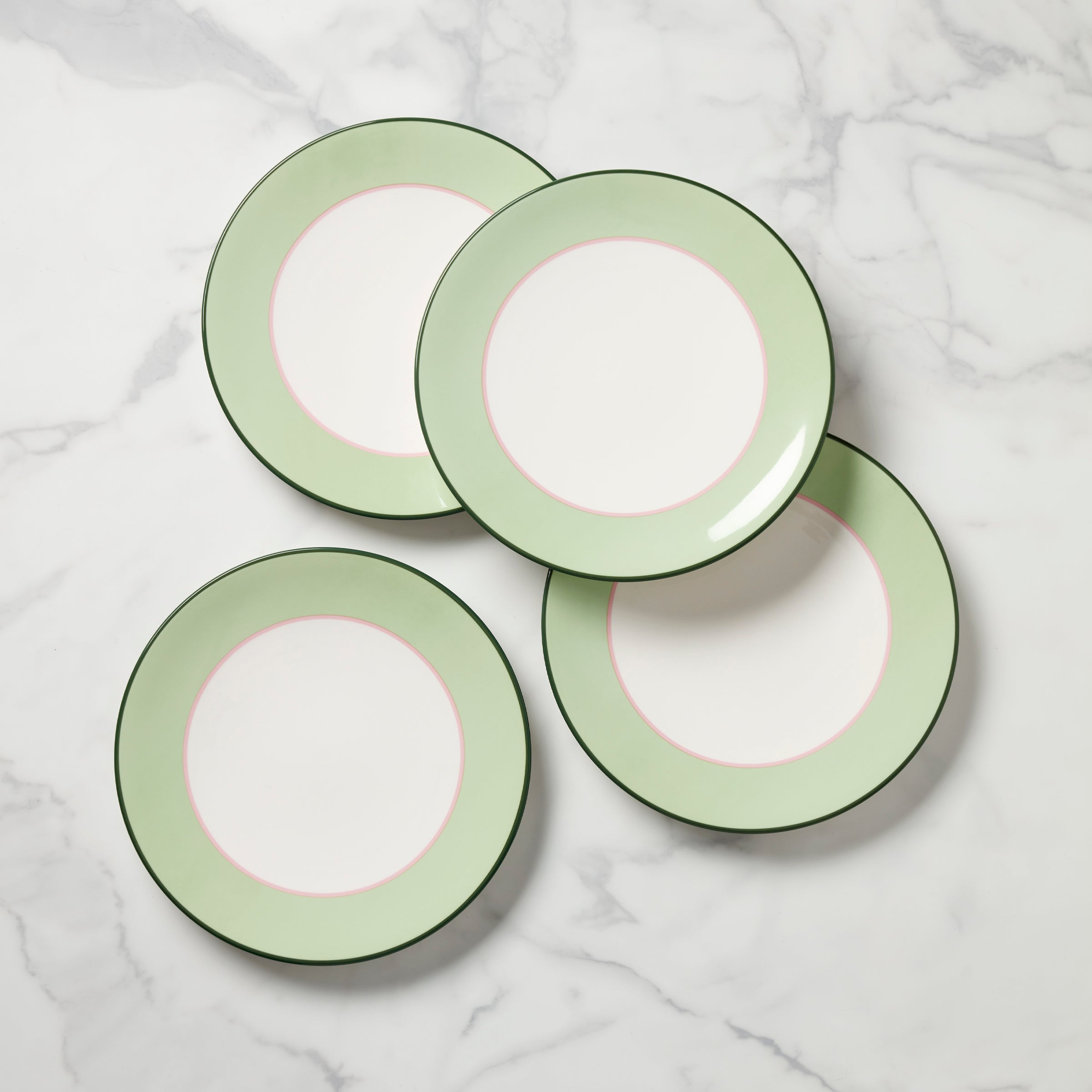 Make It Pop Dinner Plates   Set of 4   Green/Pink