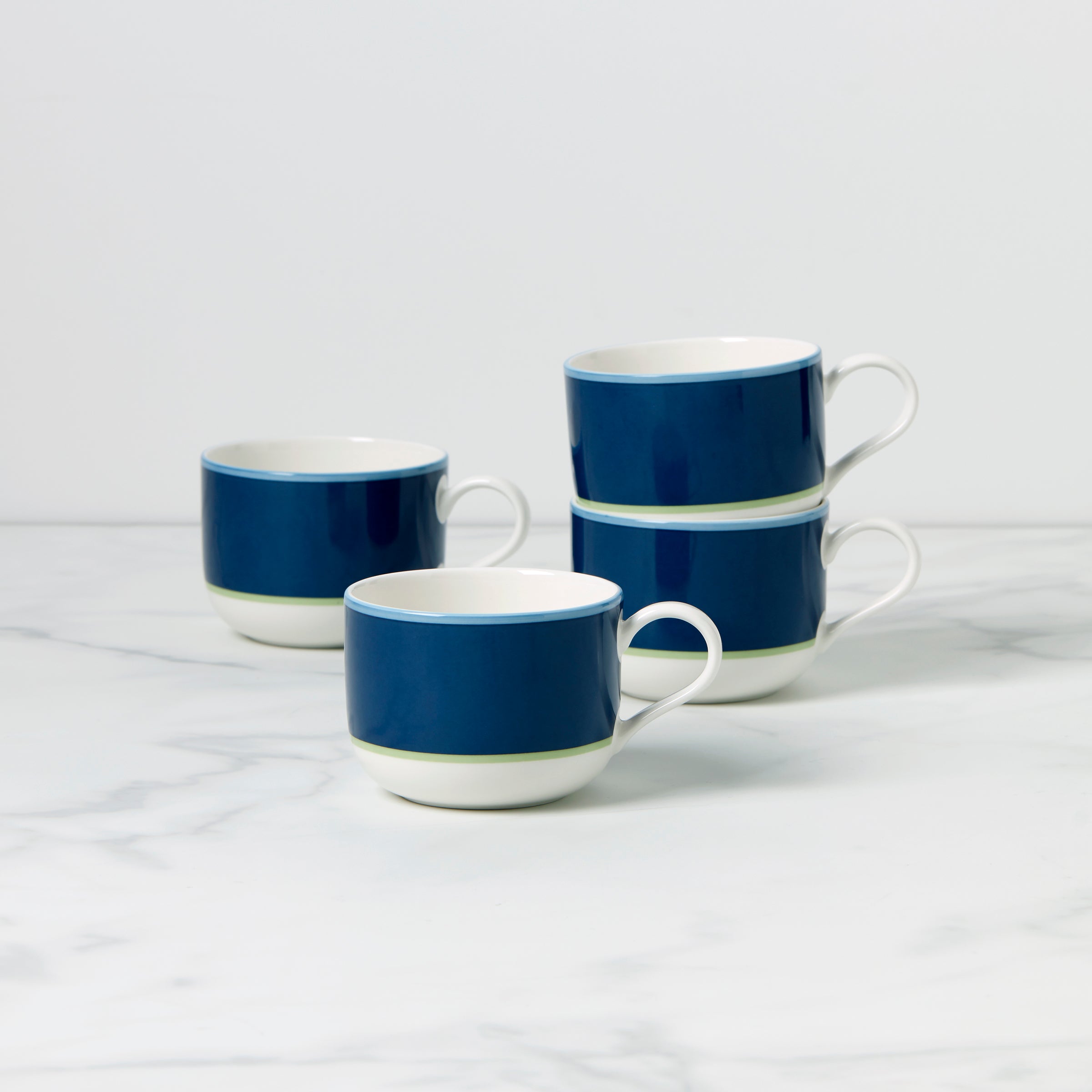 Alternative view of Make It Pop Mugs   Set of 4   Navy/Green