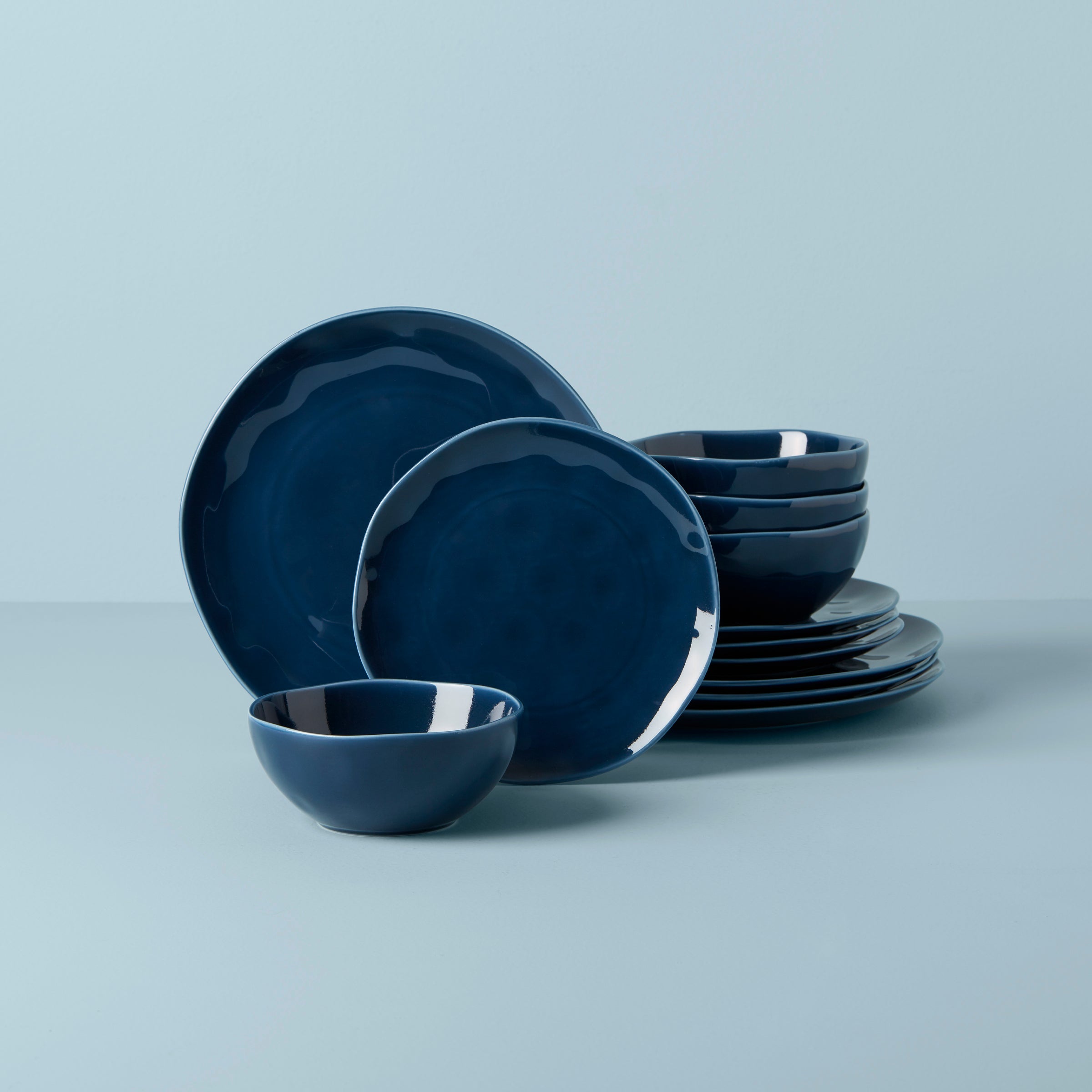 Bay Colors Blue 12 Piece Dinnerware Set