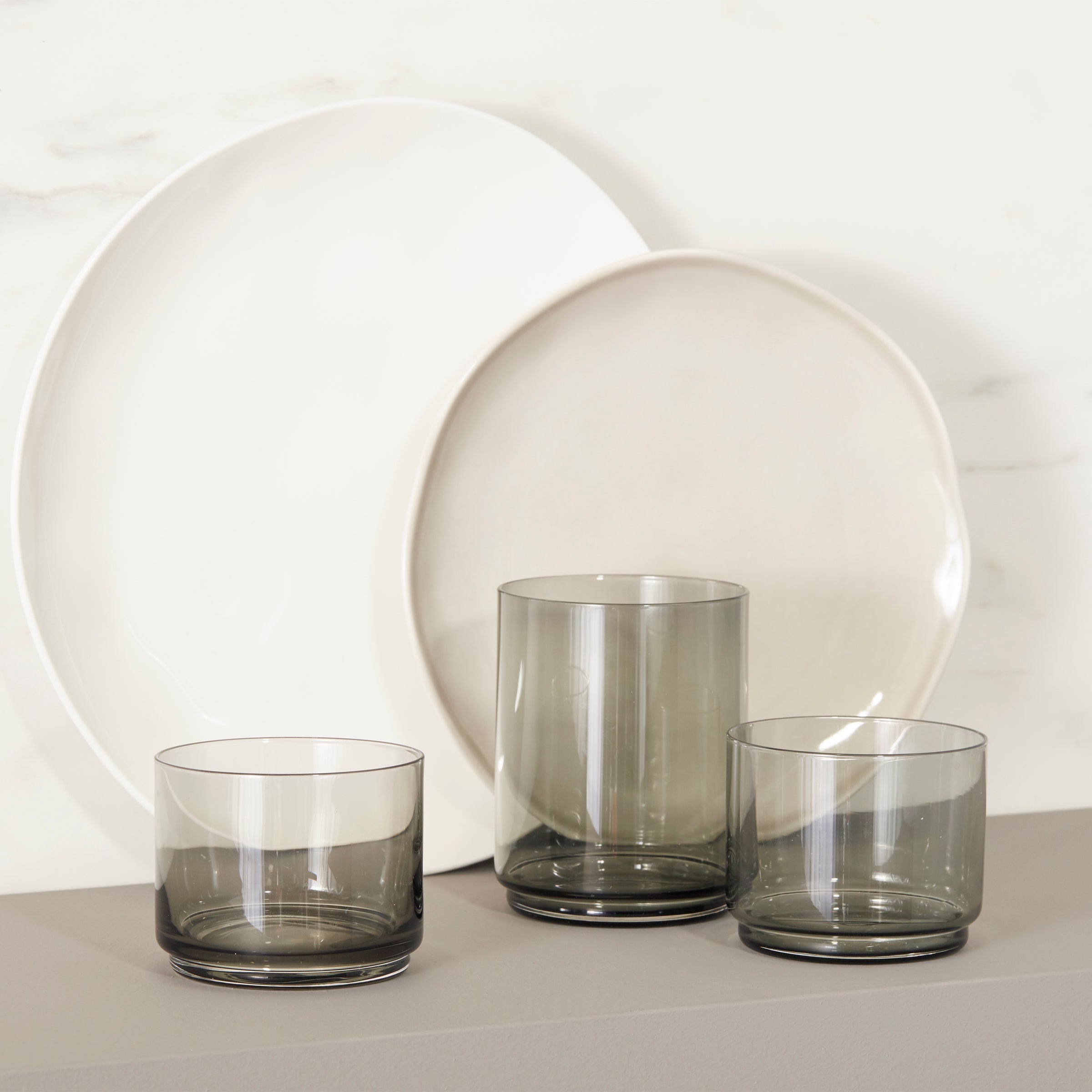 Tuscany Classics Stackable Smoke Tall Glasses Set Of 4 - Image 8