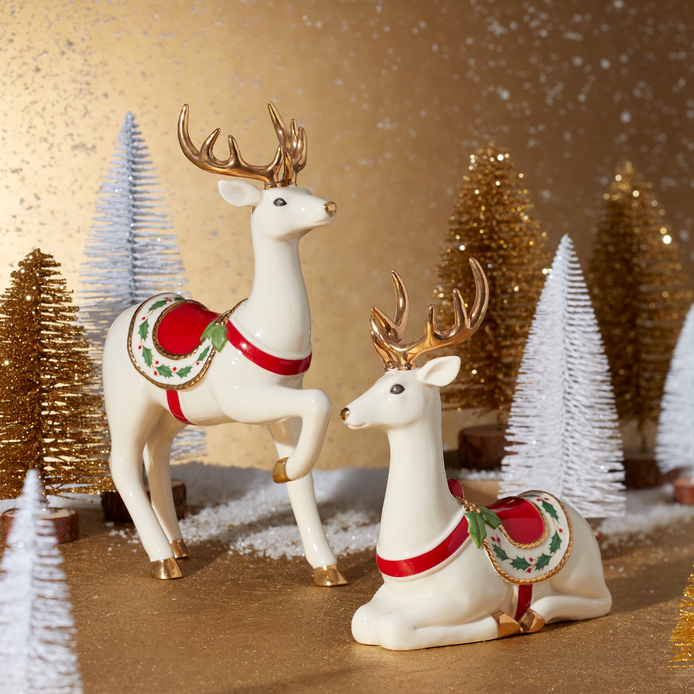 Alternative view of Laying Reindeer Figurine