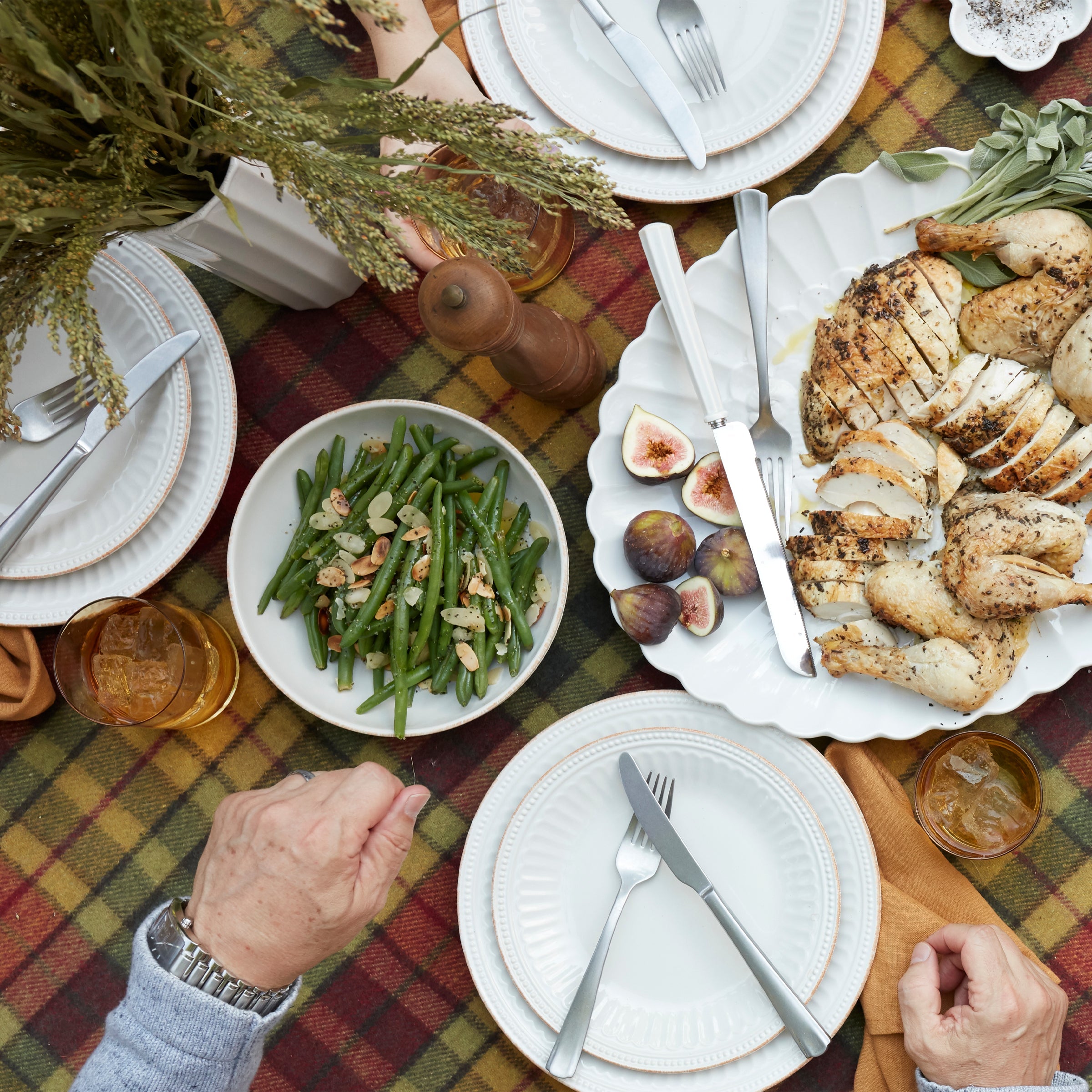French Perle Groove White 12 Piece Dinnerware Set - Image 3