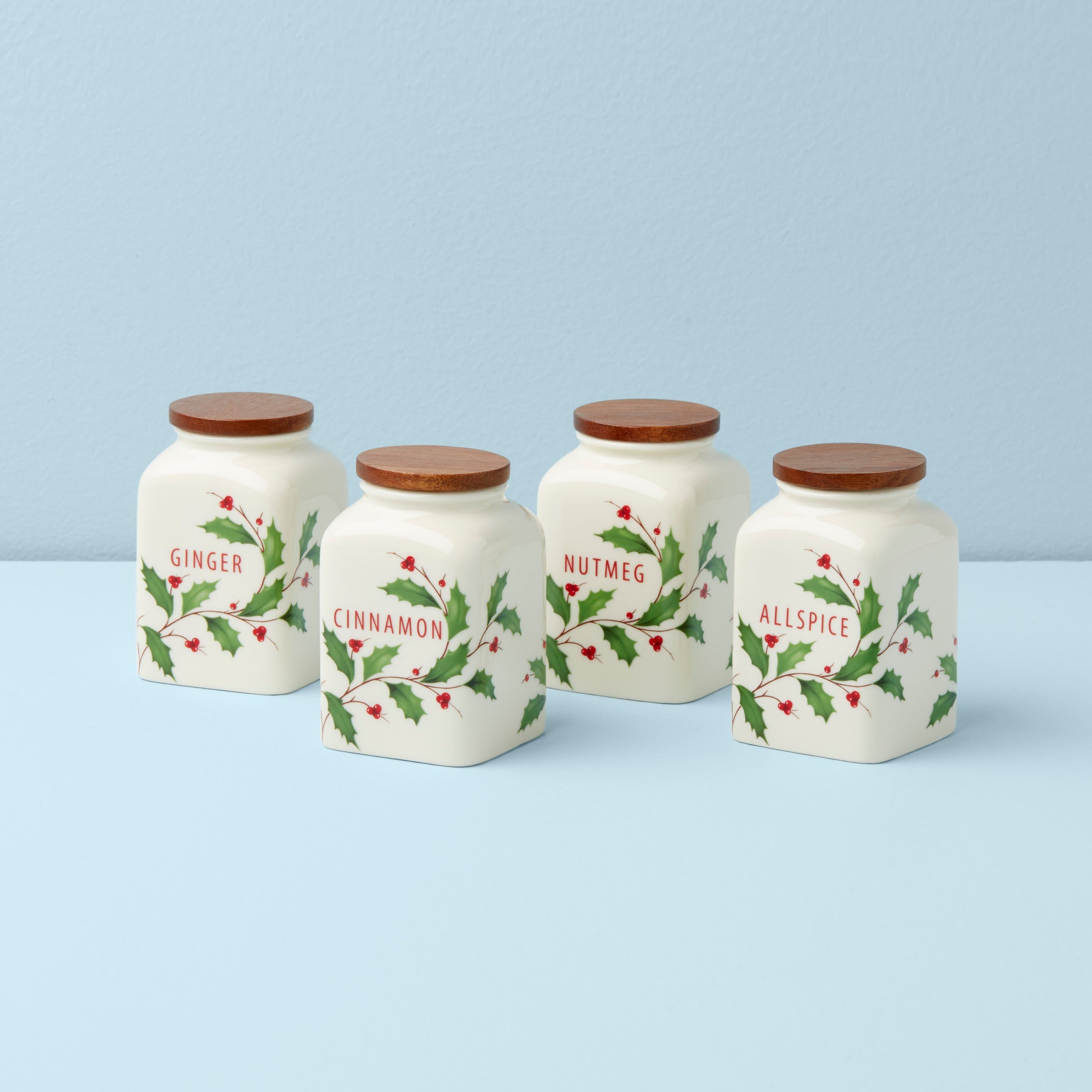 Holiday Baking Spice Jars Set Of 4