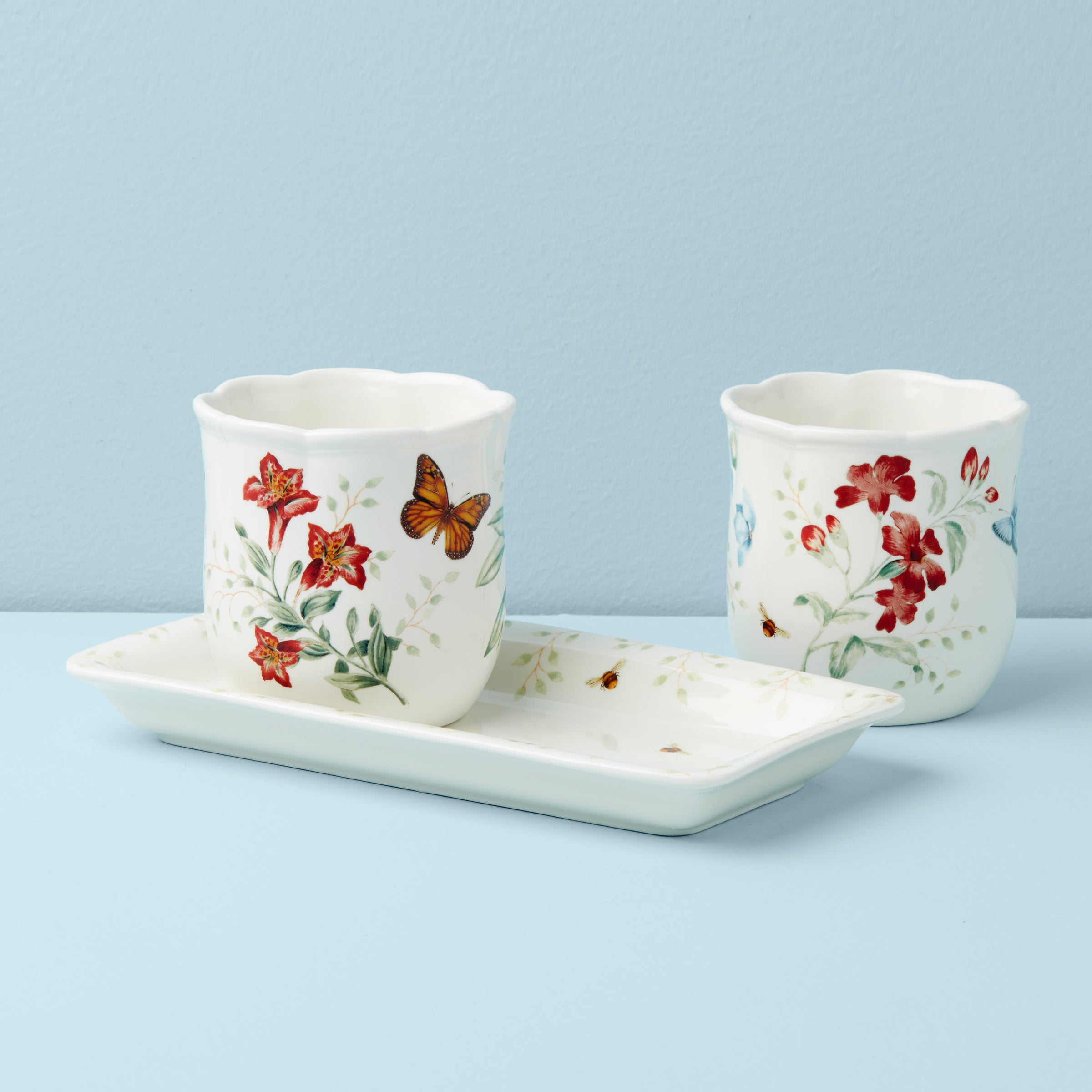 Butterfly Meadow 3 Piece Herb Pots & Tray Set - Image 3