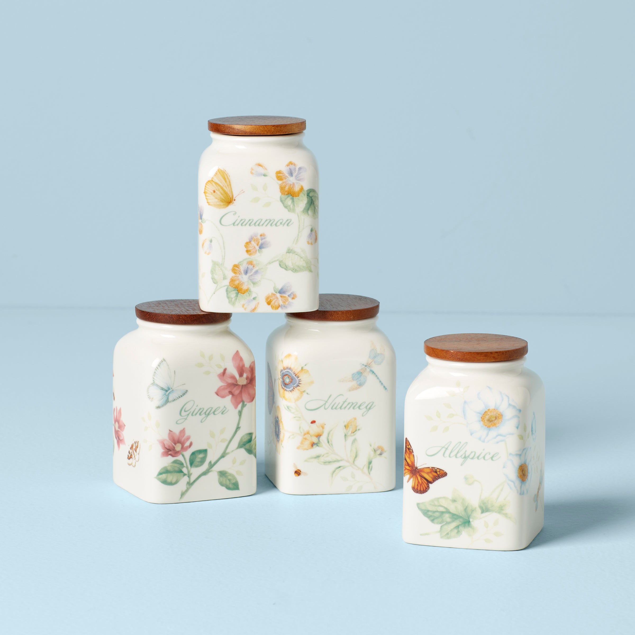 Butterfly Meadow Baking Spice Jars   Set Of 4