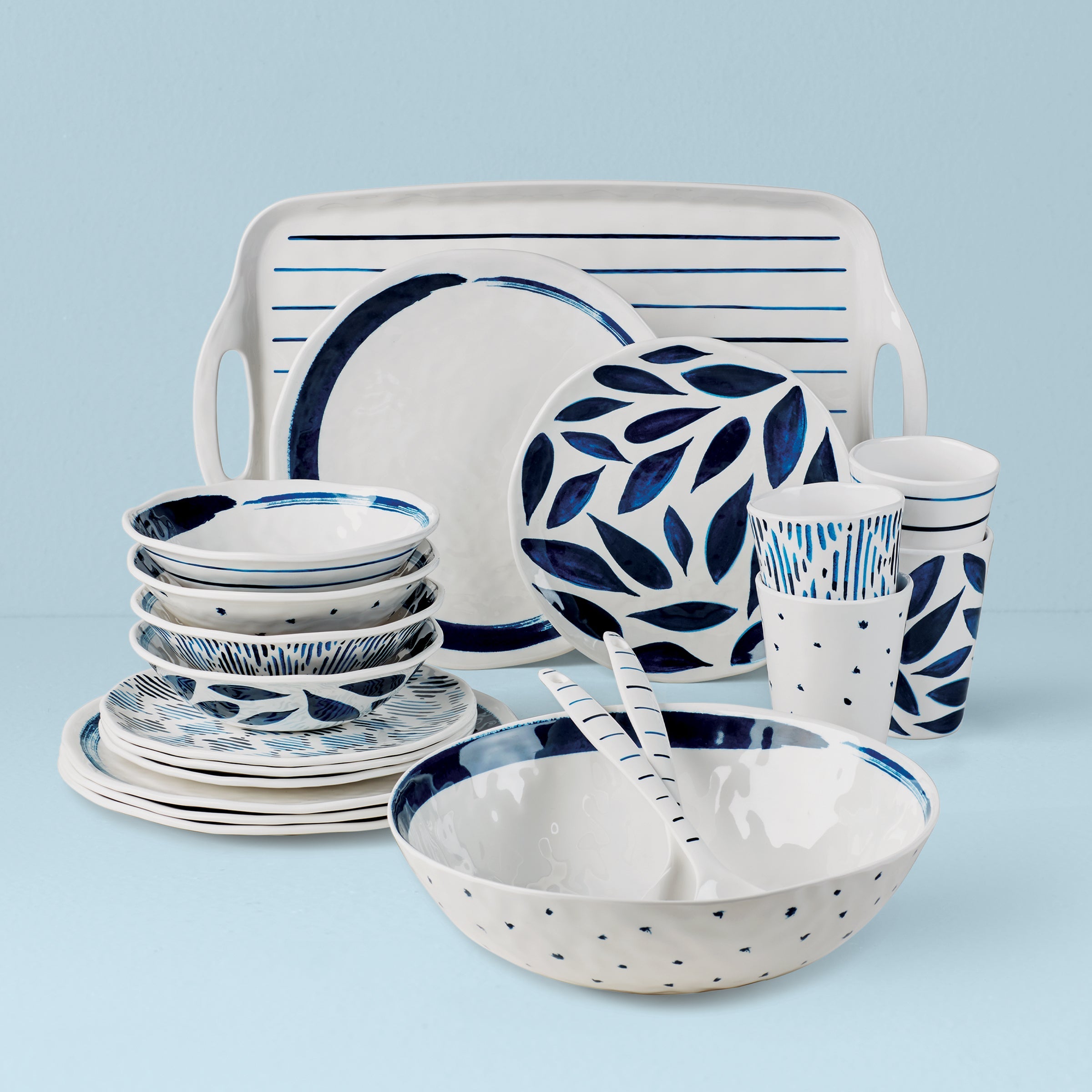 Blue Bay Melamine 20 Piece Dinnerware Set