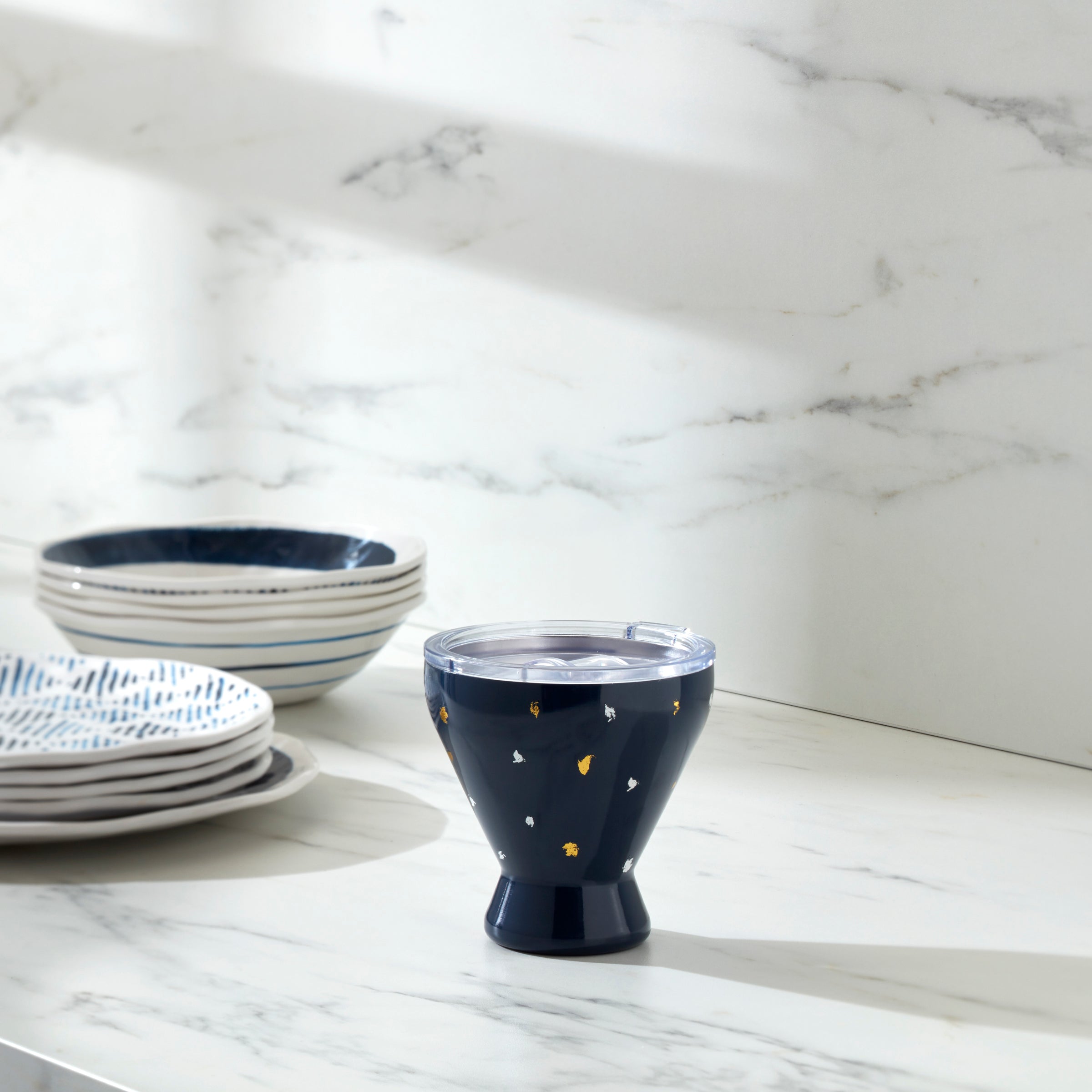 Alternative view of Blue Bay Dot Stainless Steel Cocktail Tumbler