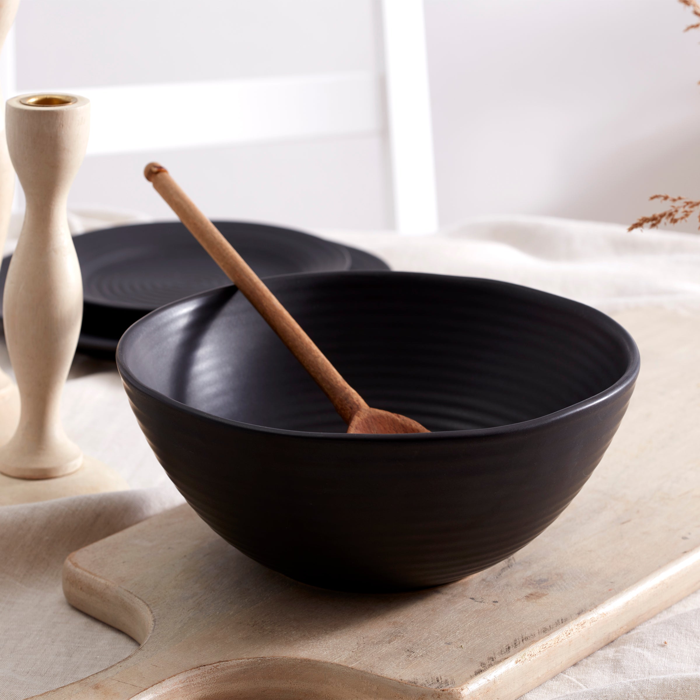 Ridge Black 12 Piece Dinnerware Set - Image 16