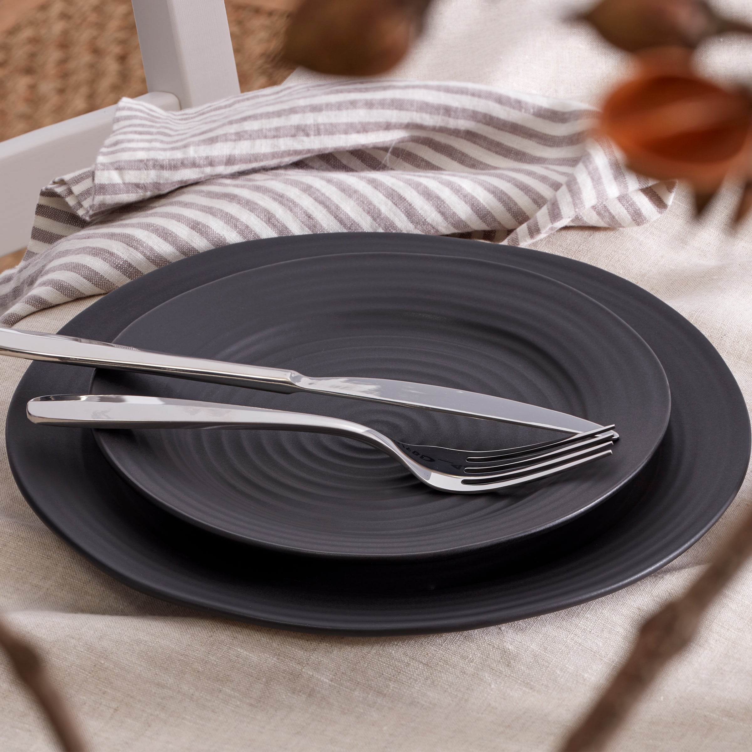 Ridge Black 12 Piece Dinnerware Set - Image 13