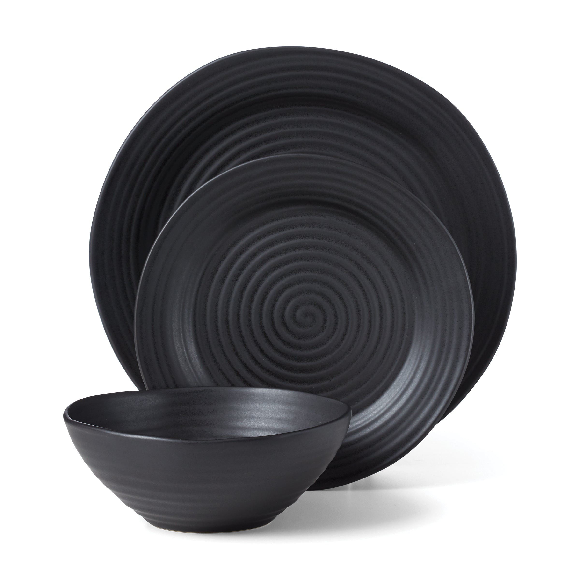 Ridge Black 12 Piece Dinnerware Set - Image 7